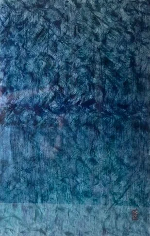 Blue Spirit #2 | 30x48 | Ink on Japanese paper | Matted and framed | $1100