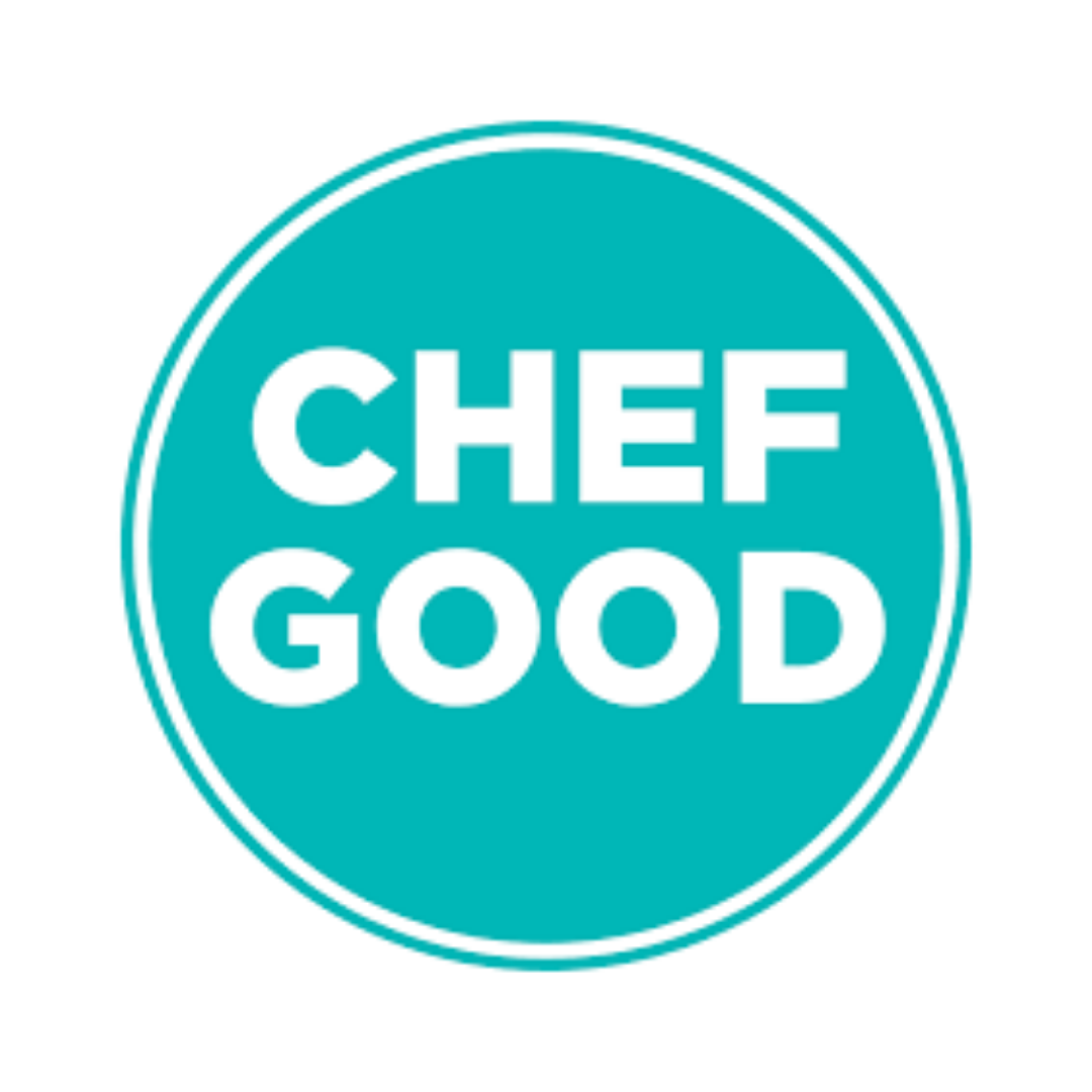 A teal circular badge with white text that reads 'CHEF GOOD'.