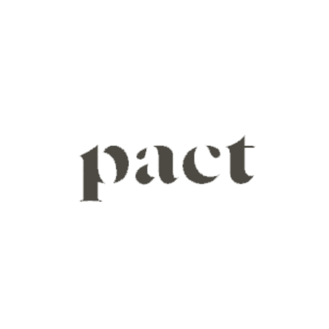 Close-up of the word 'PACT' in black text on a white background.