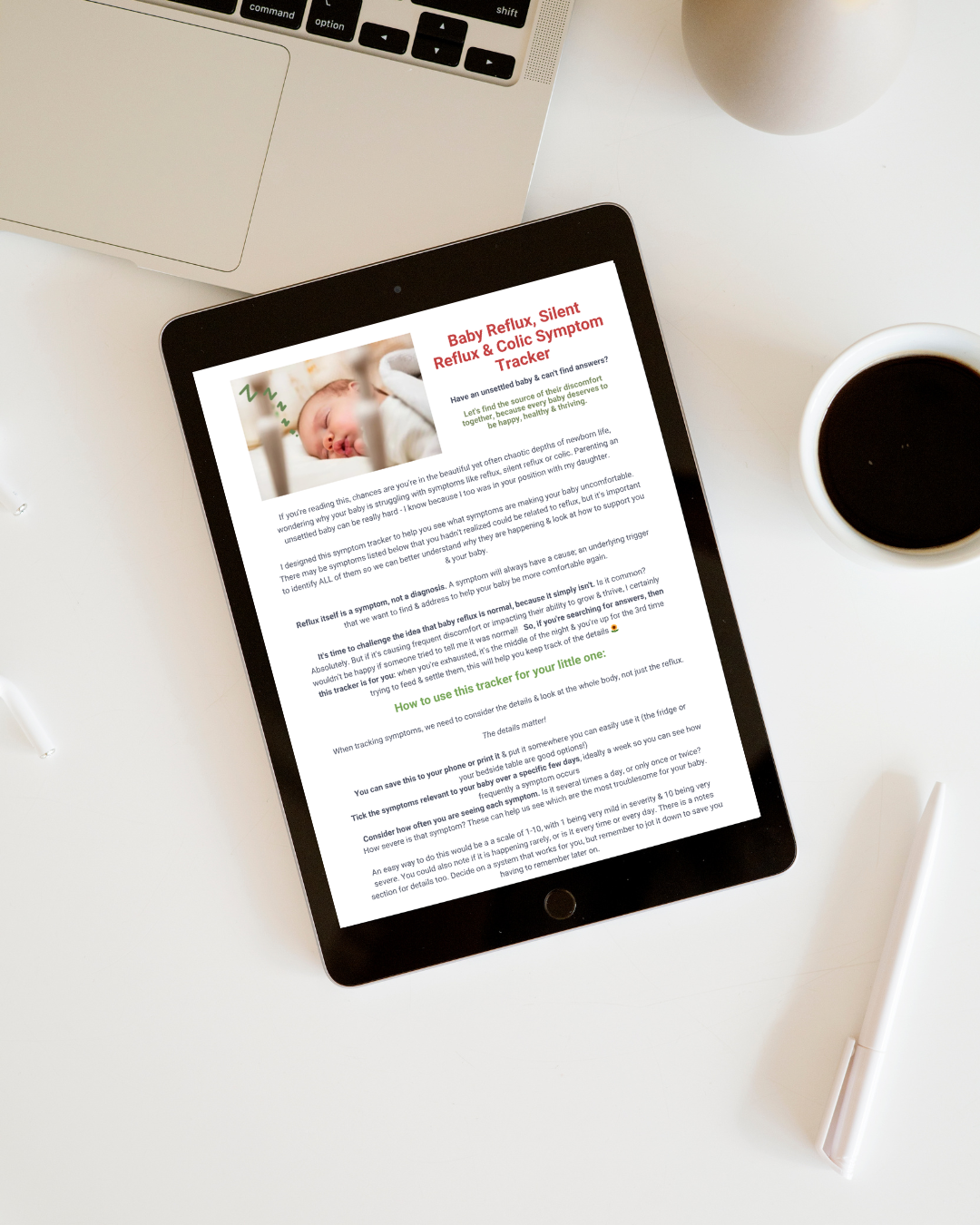 Baby Reflux, Silent Reflux & Colic Symptom Tracker