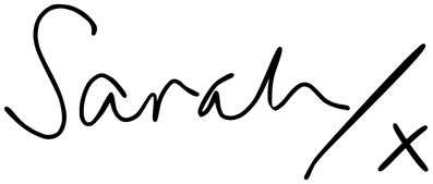 Signature of the name Sarah with a slash and an 'x'
