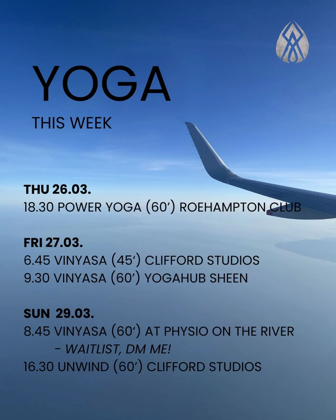 I&rsquo;m back! Ready to get back on the mat with you, with an extra appearance at YogaHub on Friday morning 9.30am. Only 4 spots left for Sunday afternoon Unwind 16.30, so make sure to book your spot.