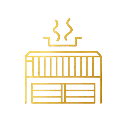 An illustration of a dry heat sauna