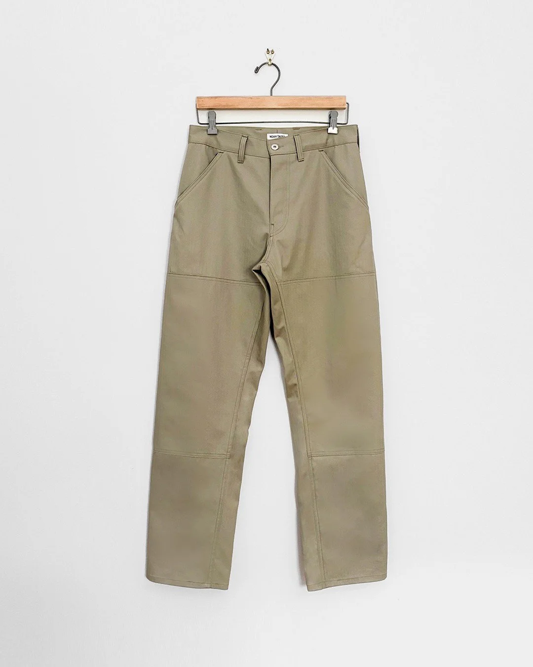 Double Knee Trouser - Khaki Herringbone