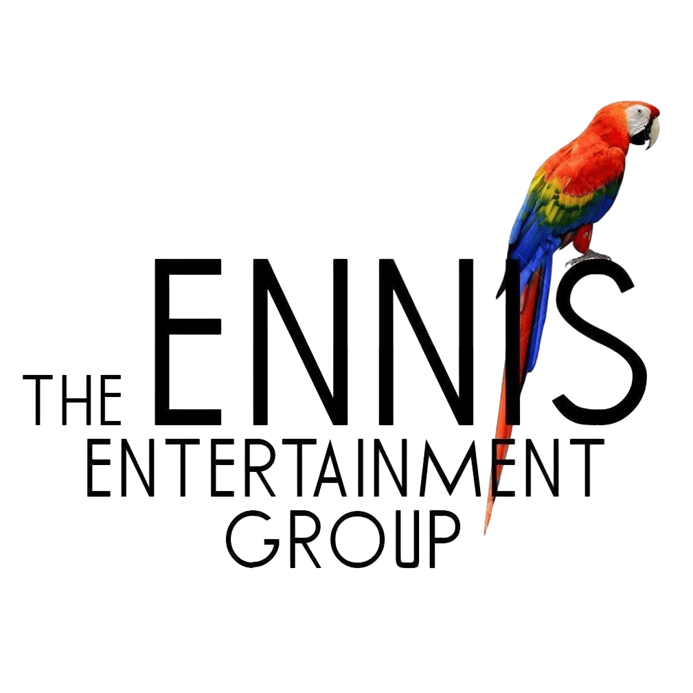 The Ennis Entertainment Group logo featuring a colorful parrot