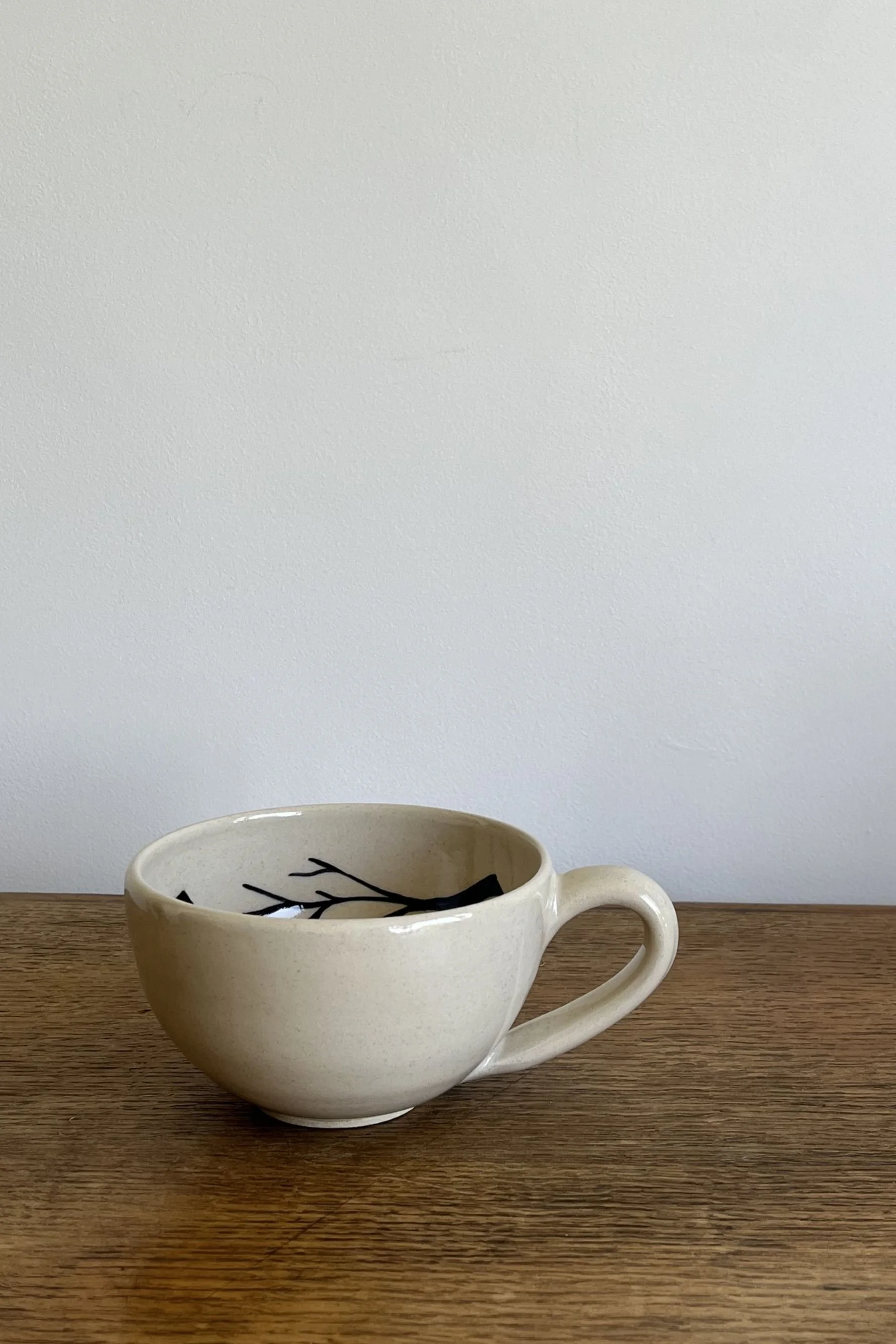 Handmade stoneware Cat Cup.