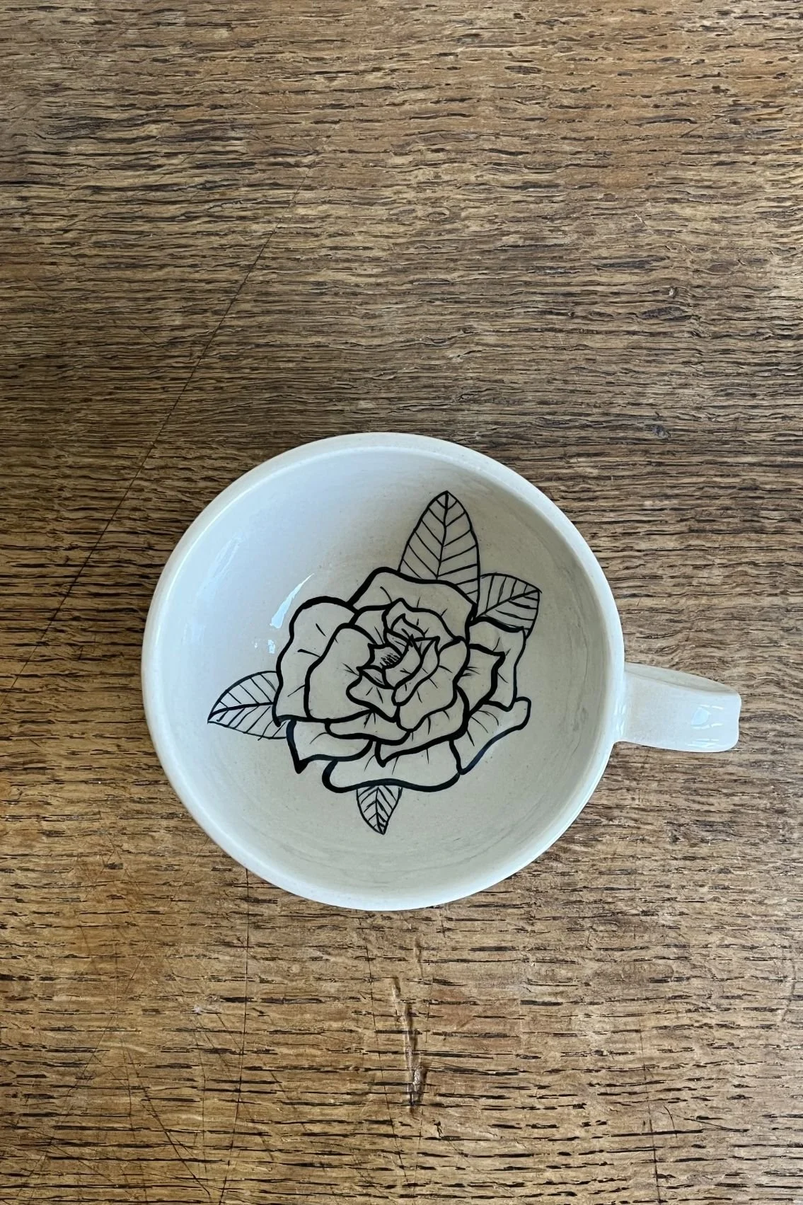 Hand-Painted Ceramic Flower Cup