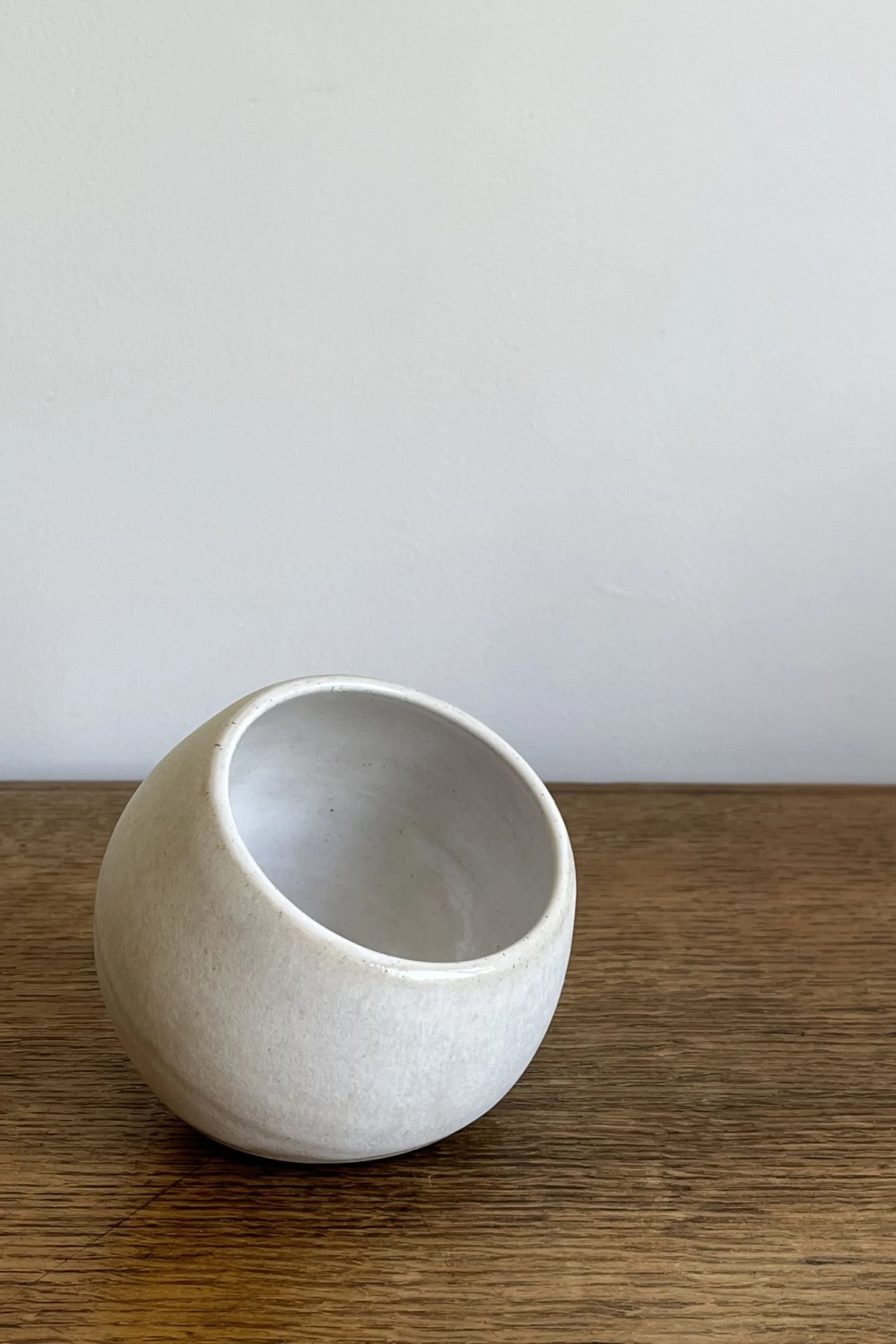 Handmade Stoneware Salt Pig White.