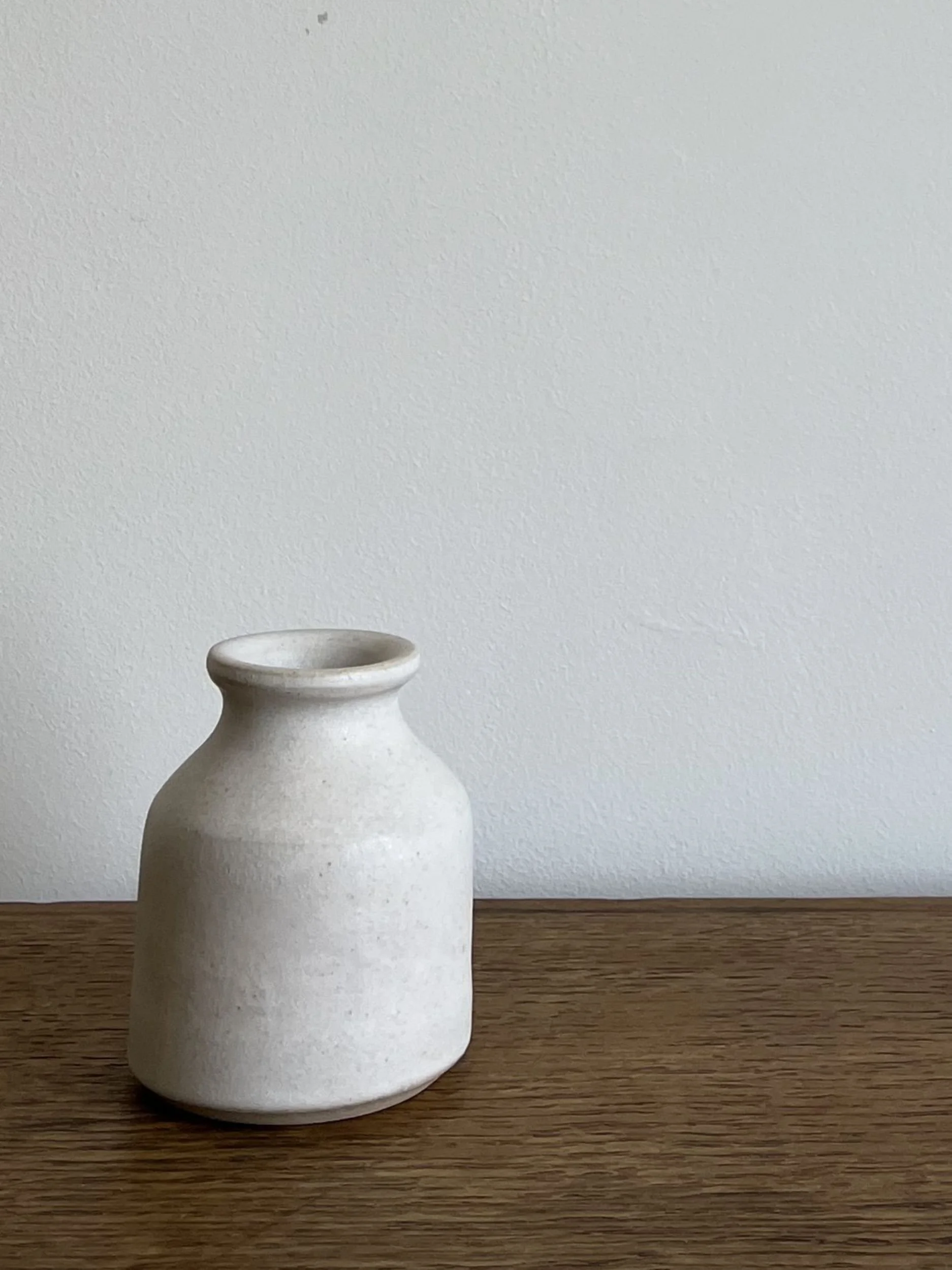 Handmade Ceramic Bud Vase in a Matt White Glaze