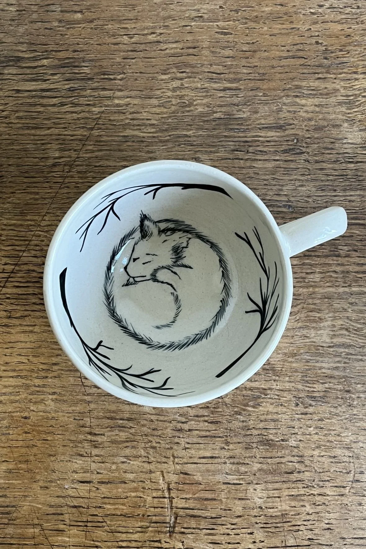 Hand-Painted Ceramic Cat Cup