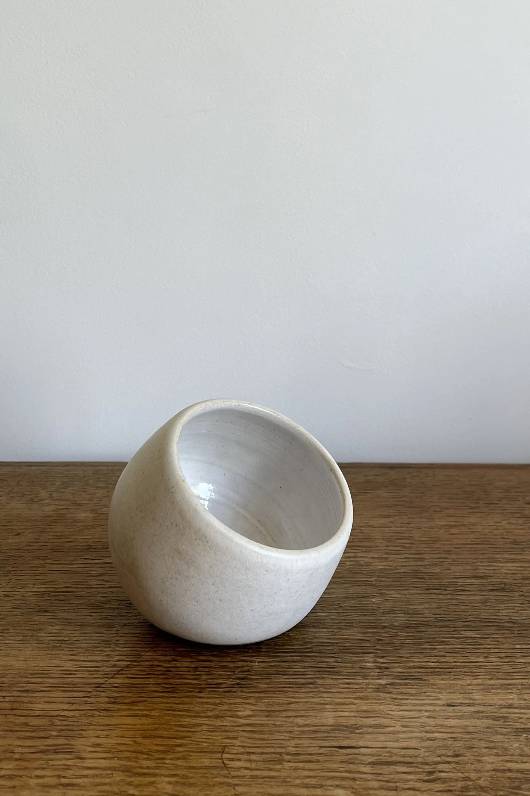 Handmade Stoneware Salt Pig White.
