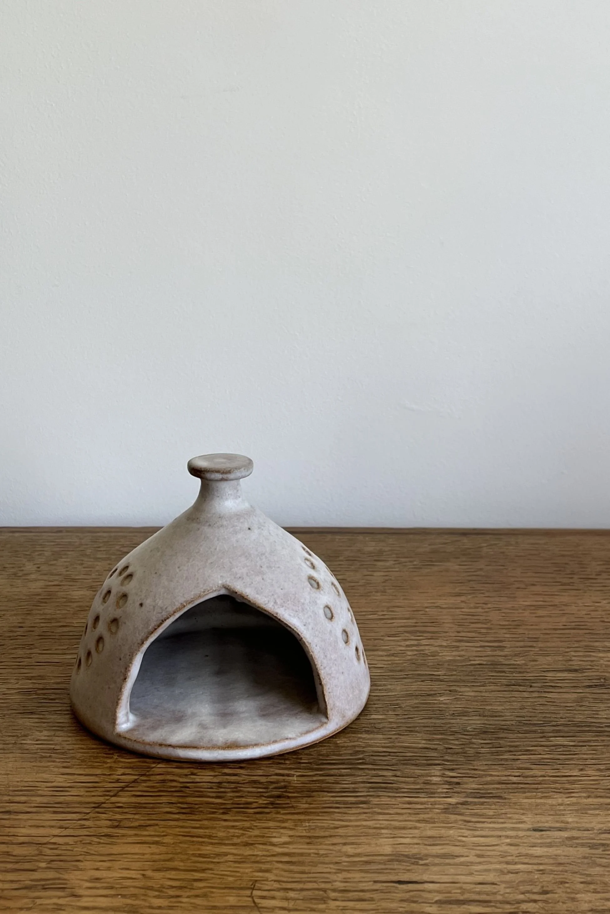 Handmade Stoneware Luminary Lantern.