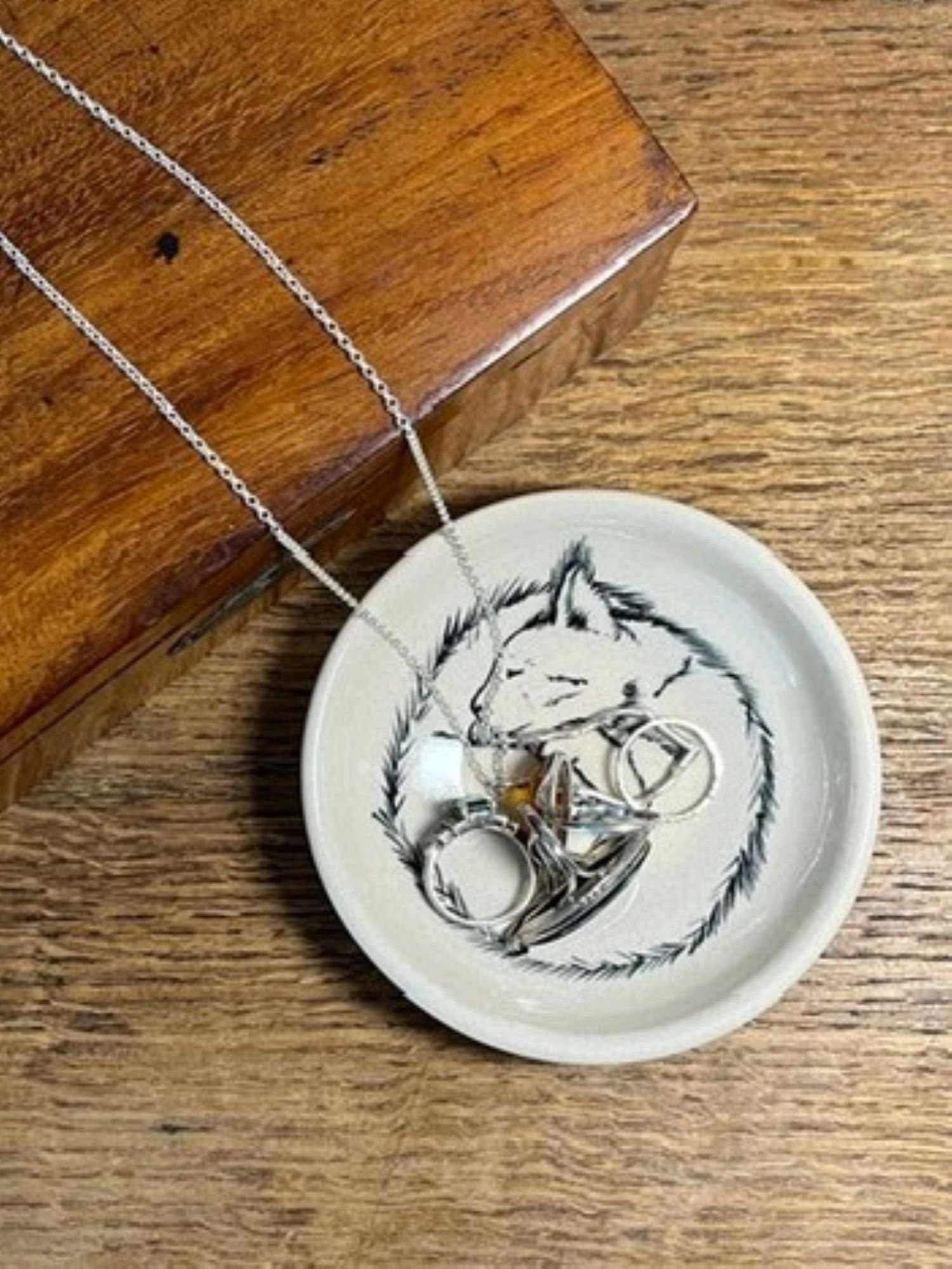 Cat ceramic trinket dish