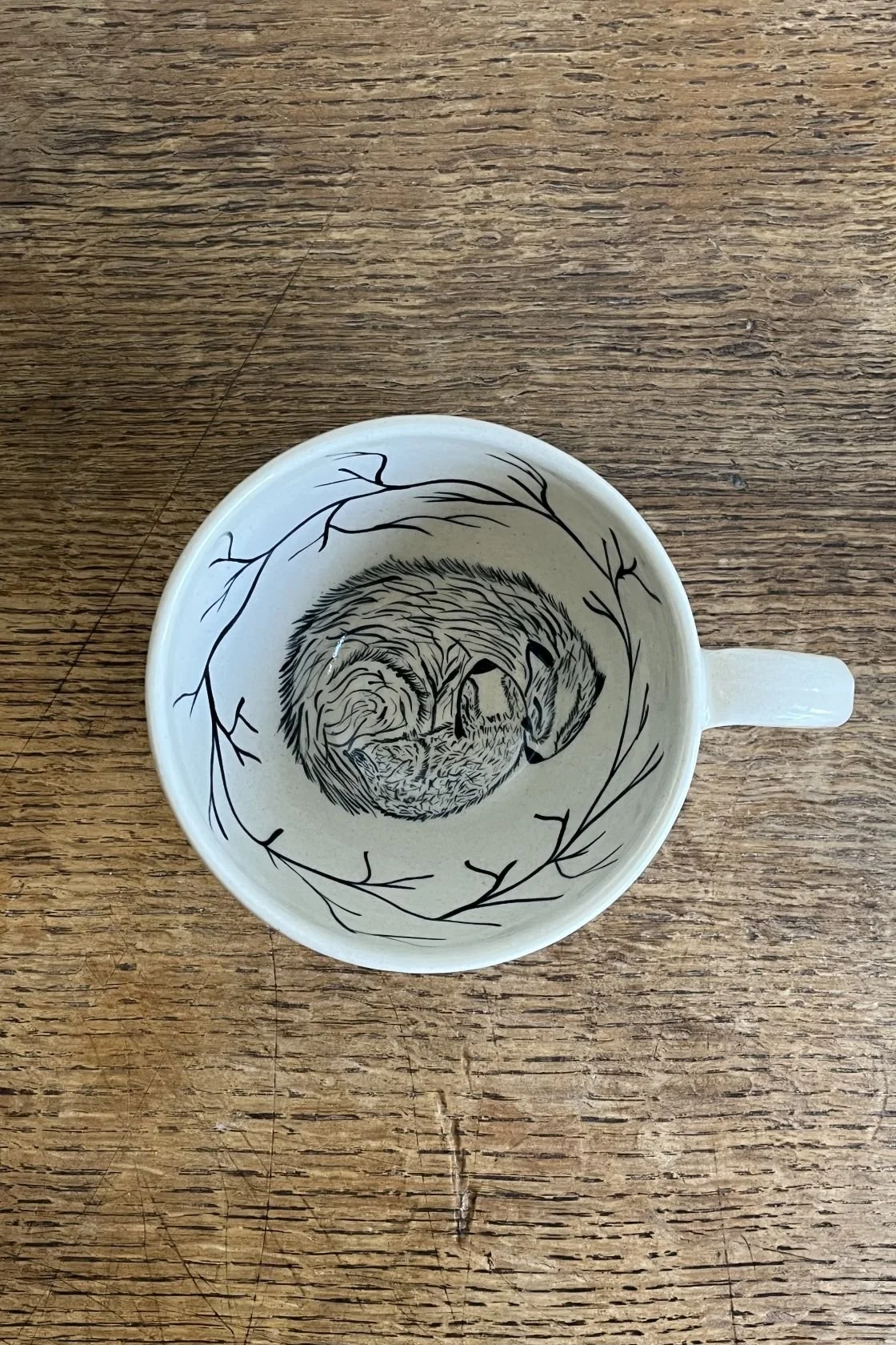 Hand-Painted Ceramic Badger Cup