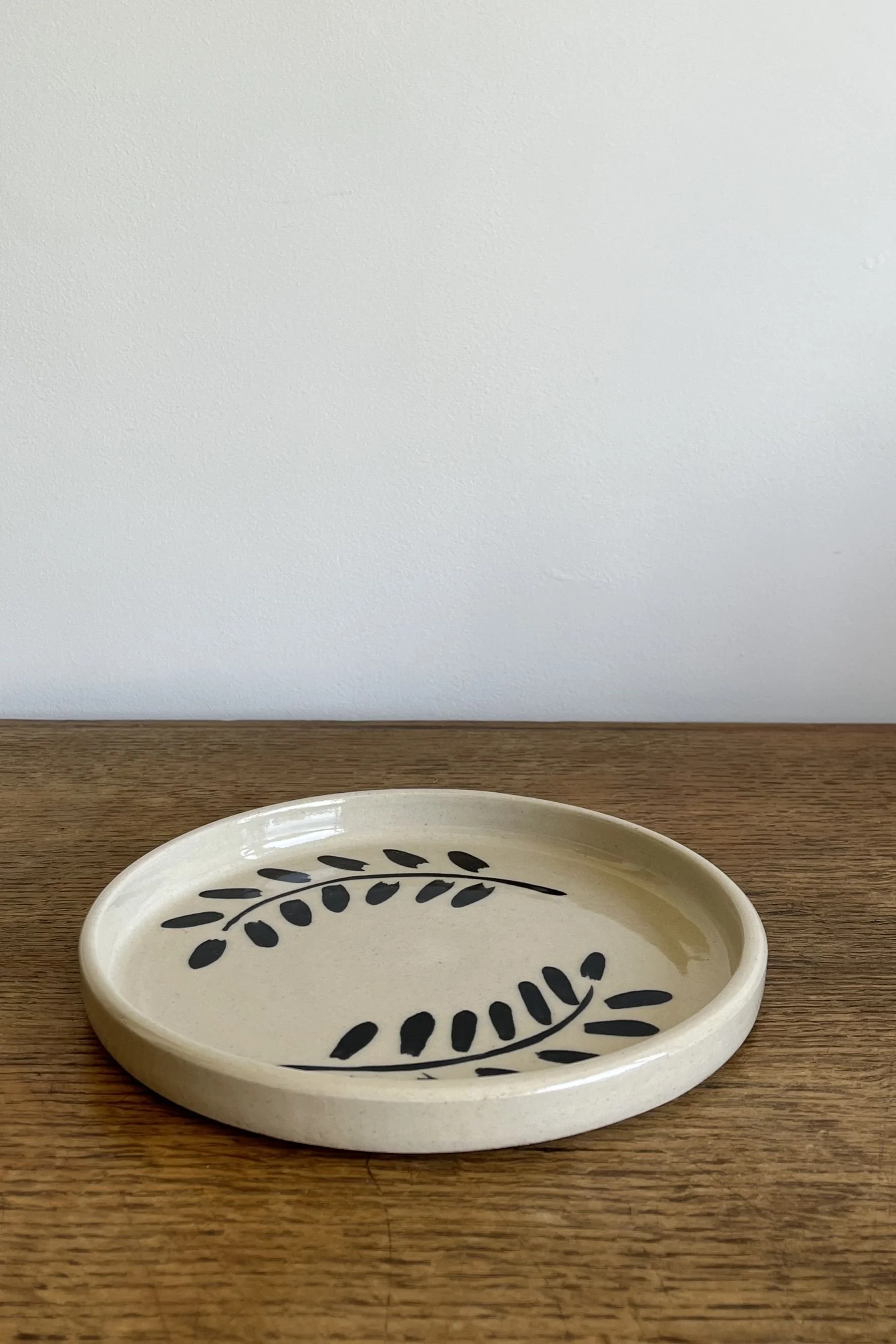 Handmade Stoneware Cake Plate.
