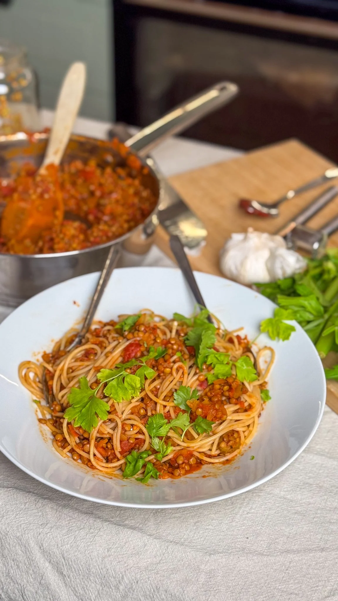 Linsbolognese – Gotlandslinser & Tomat