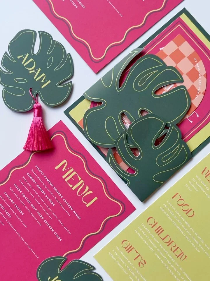 This was so much fun to create! 

A truly bespoke project, a riot of colour bringing all the party vibes! 

If you&rsquo;d like to discuss your wildest ideas for unique wedding stationery get in touch today! 

#bespokeweddingstationery #weddinginvita