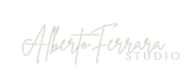Logo dello studio Alberto Ferrara Studio su sfondo nero