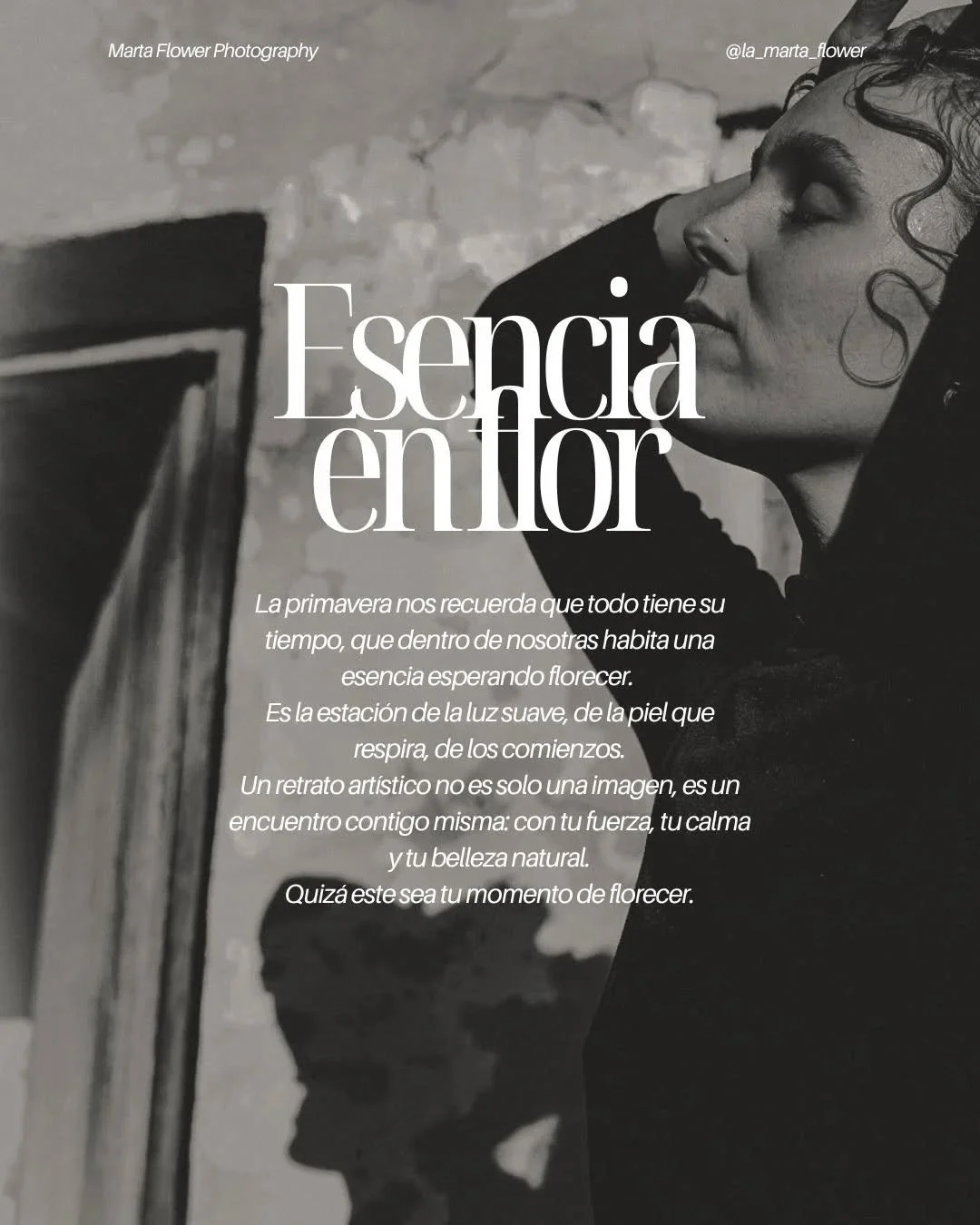 🌼Esencia en flor // Retrato art&iacute;stico para la Mujer
Sesiones de primavera. 

▪︎ Encuentro con tu esencia Natural
▪︎ Creatividad, florecimiento
▪︎ Foto + Video
▪︎ Tu fuerza, tu calma, tu bienestar.
▪︎ Proyecto creativo de mujer.

&curren;&curr