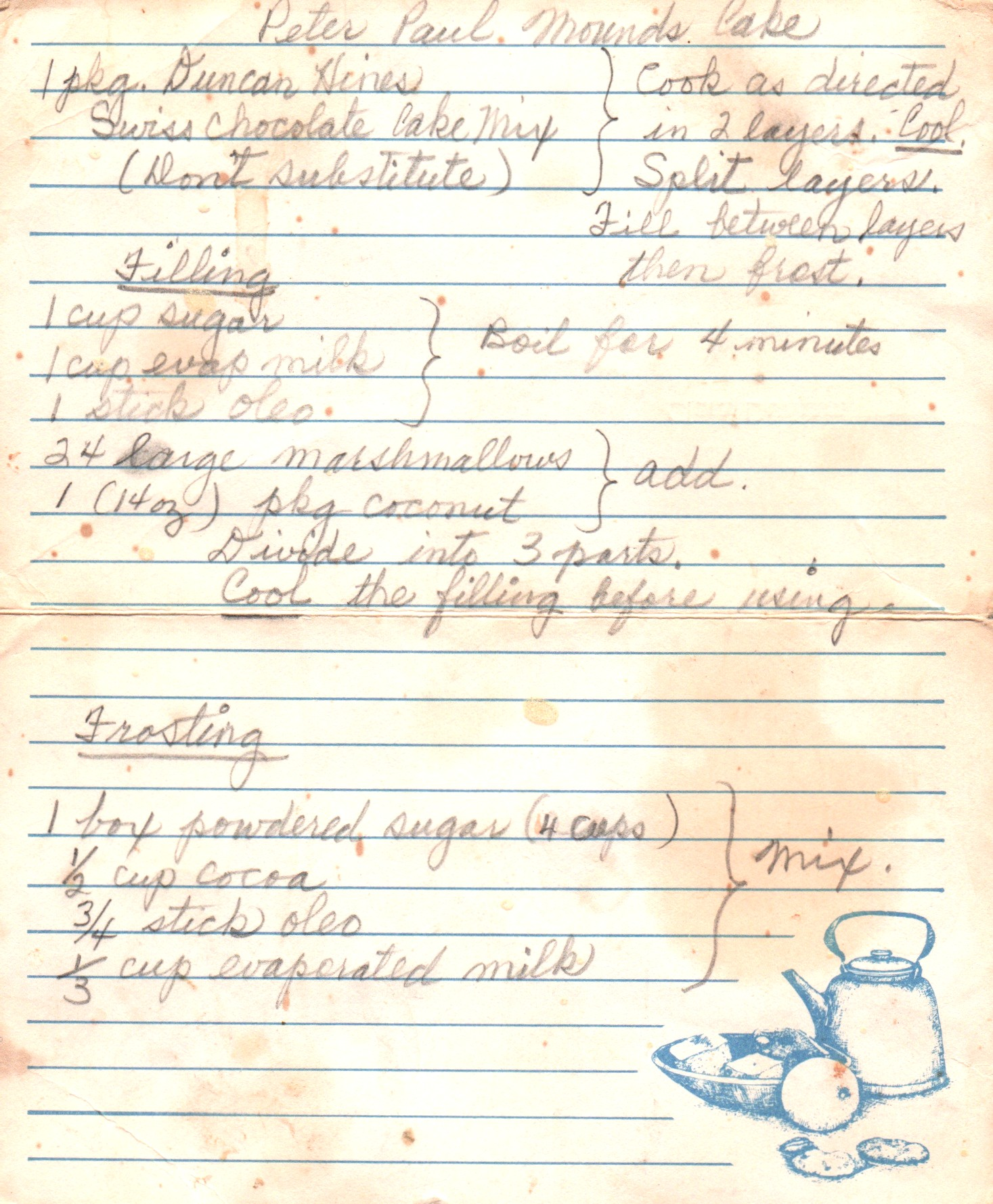 Peter Paul mounds cake