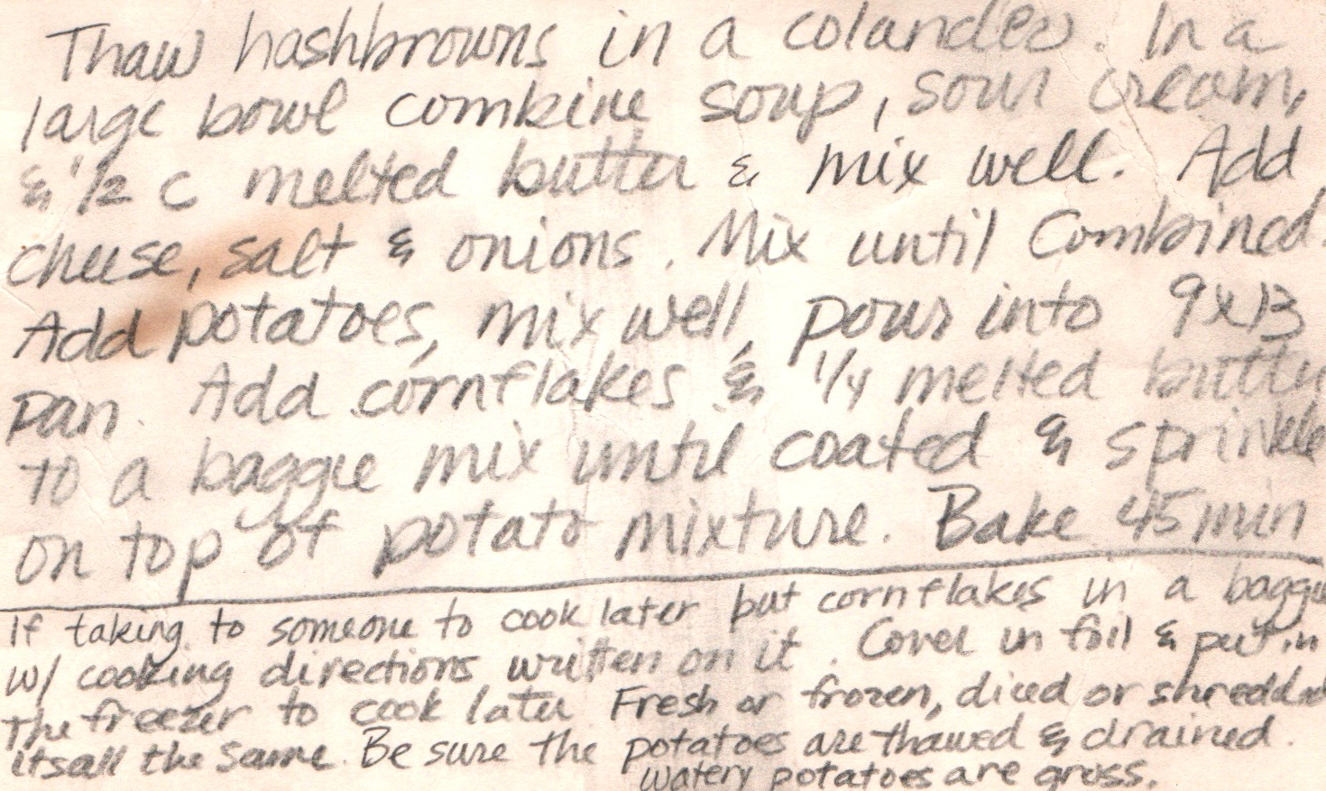 funeral potatoes back