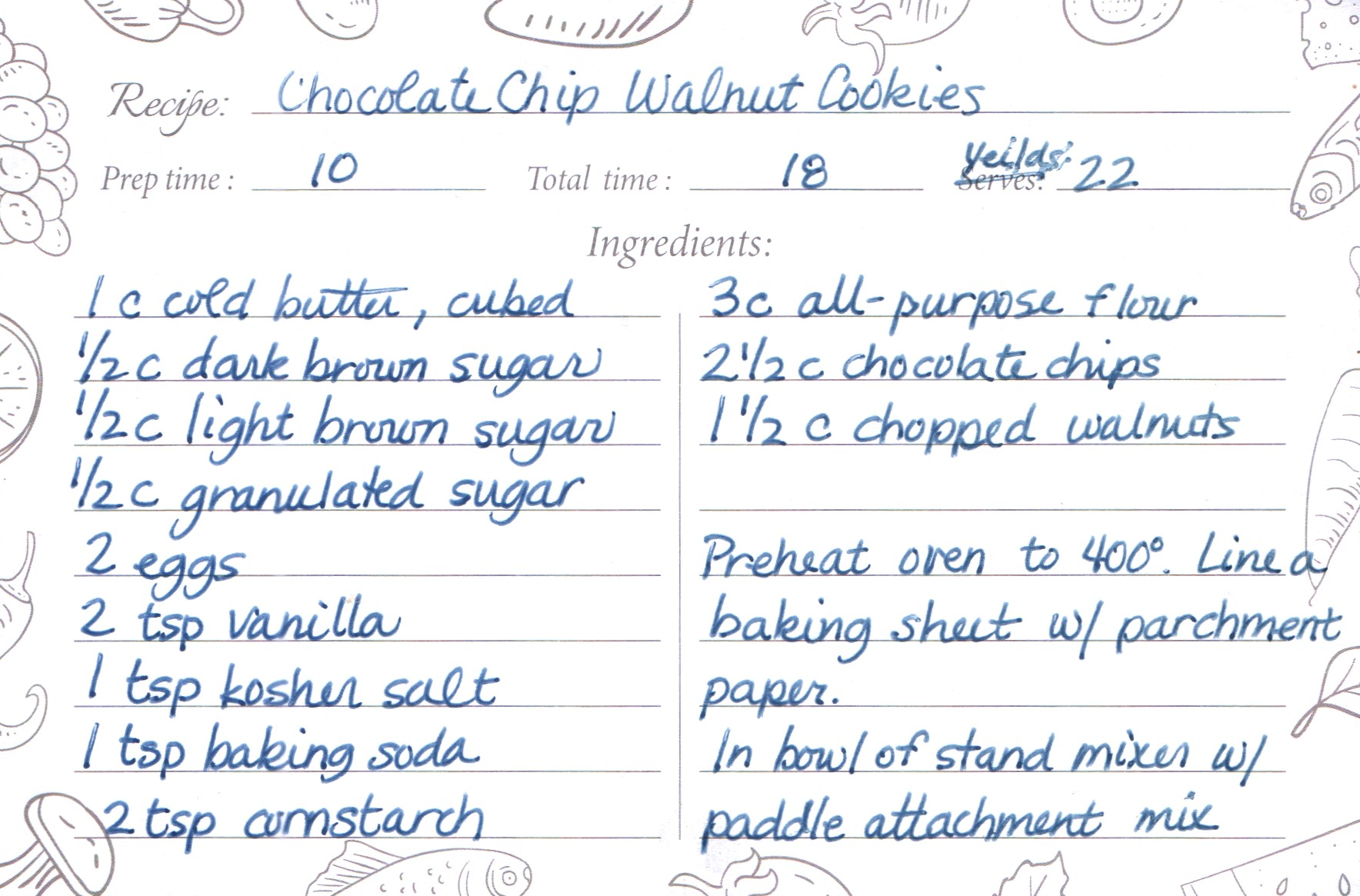 chocolate chip walnut cookies front