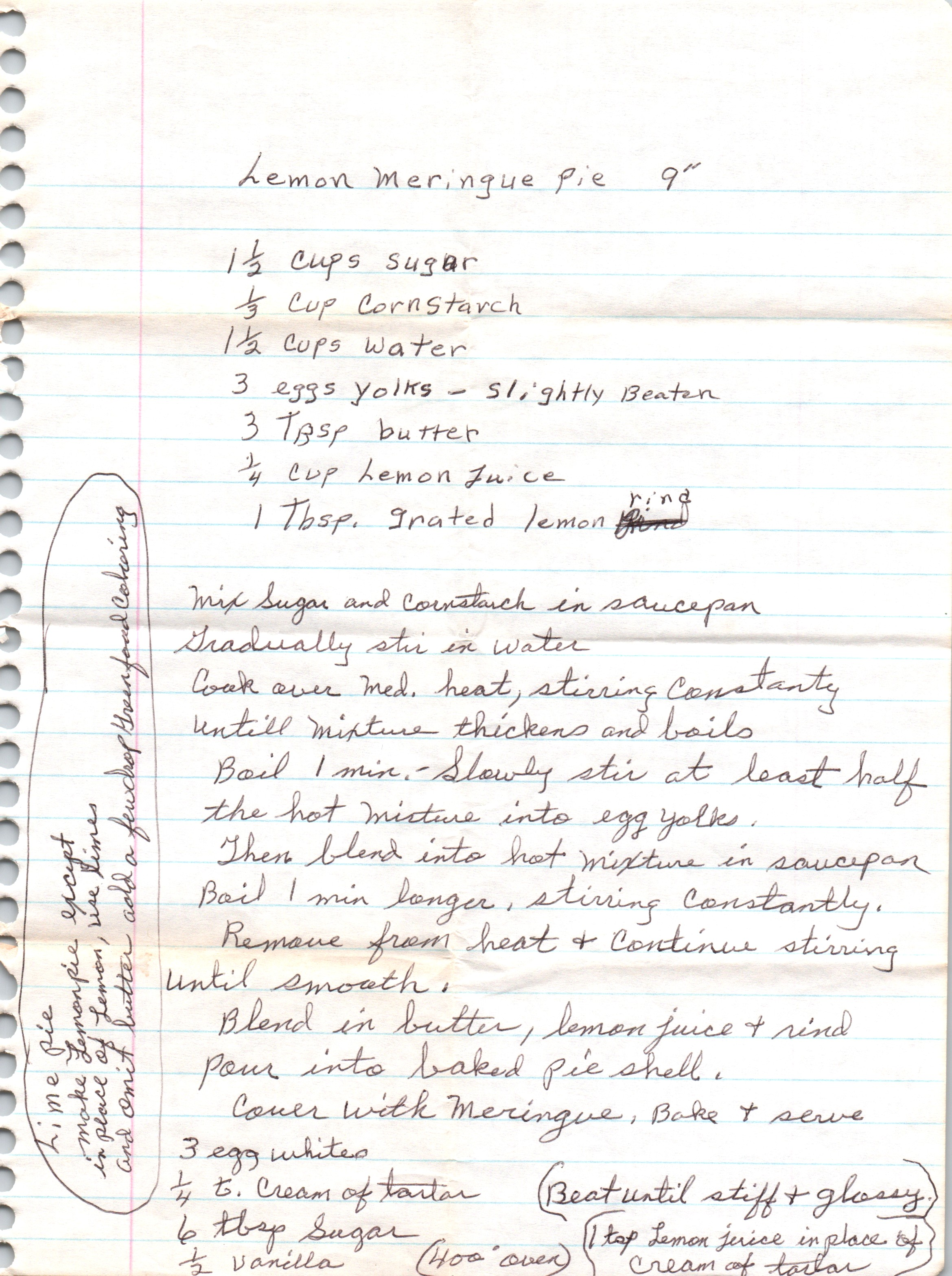 lemon meringue pie (also lime)