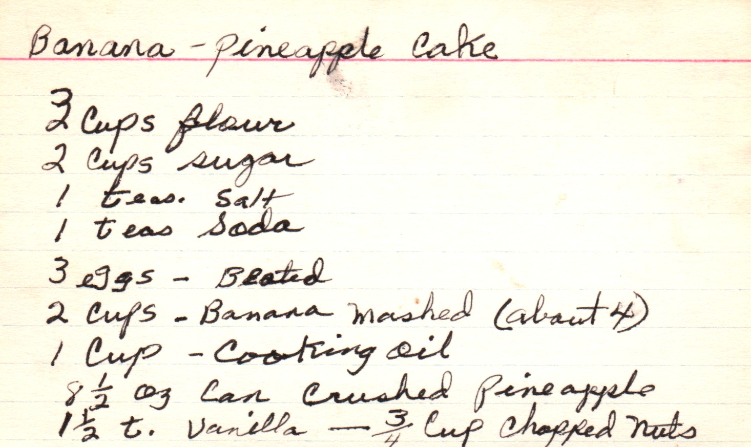 banana pineapple cake front