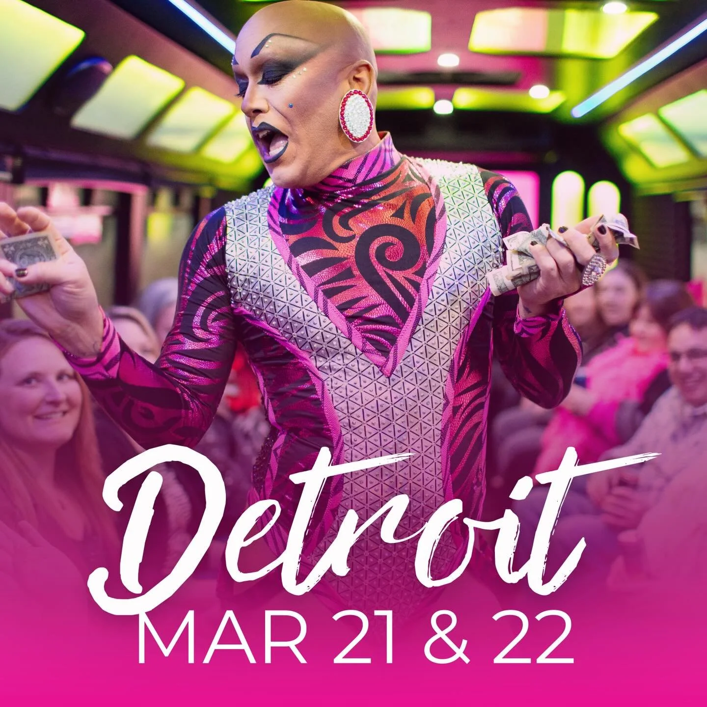 DETROIT&hellip; start your engines! 💄🚌🔥

Michigan Drag Bus is officially LIVE in the Motor City for March 21 &amp; 22 at @detroit_shipping &mdash; and seats are limited.

A Party Bus. A Drag Show.

Grab your crew and secure your spot on Michigan&r