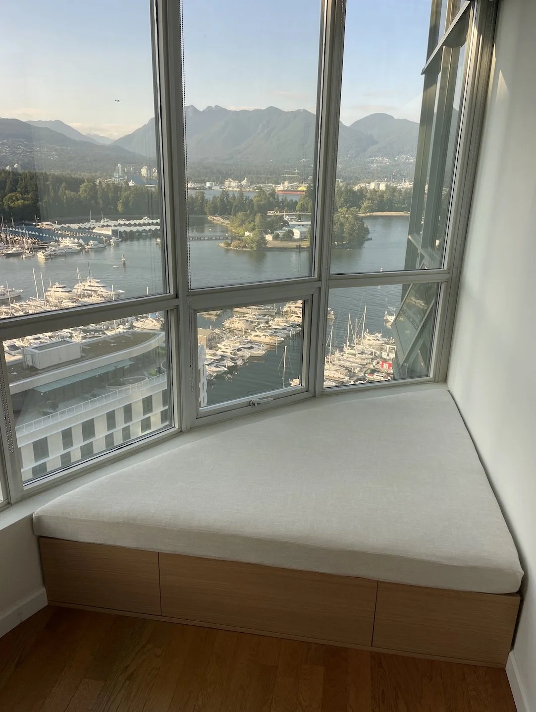 Custom millwork bed frame in Kitsilano, Vancouver