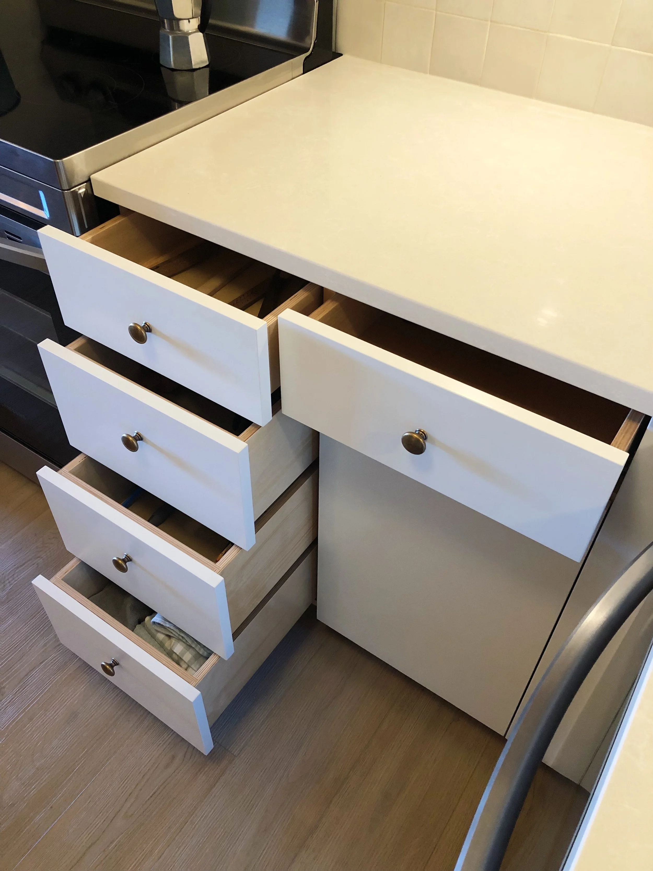 Custom hand crafted wood drawers