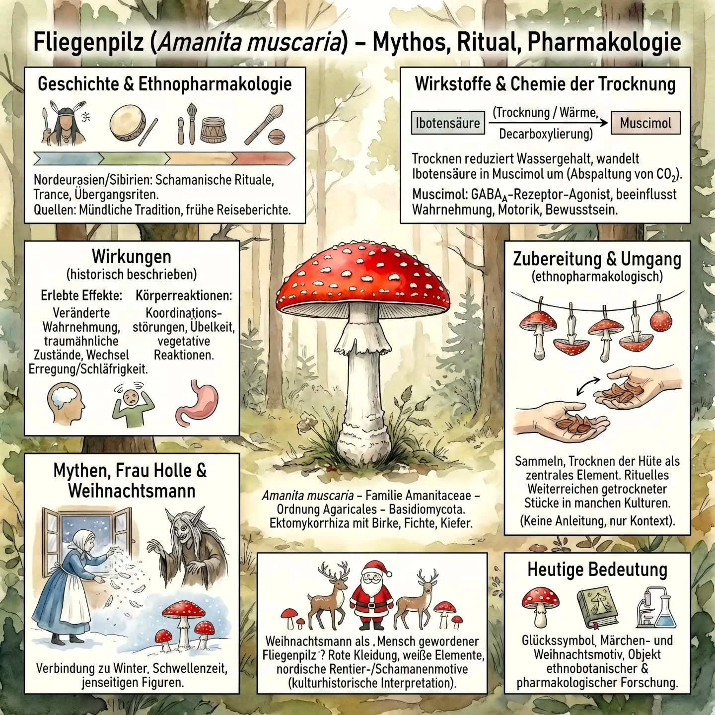 ✨Der n&auml;chste im Adventskalender....Der Fliegenpilz - eine kulturhistorische und ethnopharmakologisch wertvolle Art - ein &Uuml;berblick. 🍄

#flyagaric #fliegenpilz #mushroom #pilze #ethnobotanik #pharmakologie #chemie #geschichte #amanita #weih