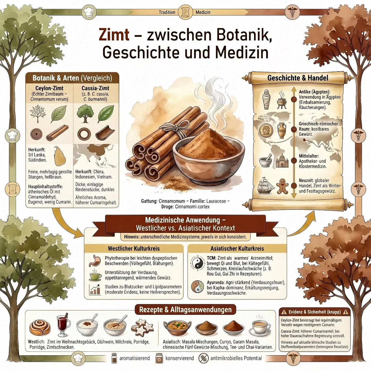 Passend zum Zimt - ein paar Rezepte f&uuml;r den Winter☕🍵:

✨Kashmiri Kahwa &ndash; Gr&uuml;ner Tee mit Zimt, Kardamom und Safran✨
Klassische Tee-Spezialit&auml;t aus Kaschmir (Indien/Pakistan), hier nach einer verbreiteten Rezeptur mit echtem Zimt.