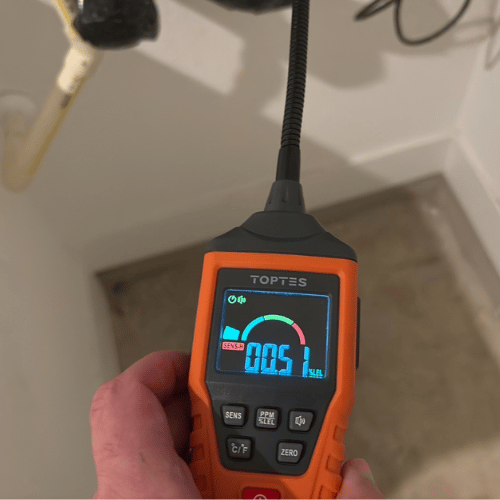 Gas leak at new construction home