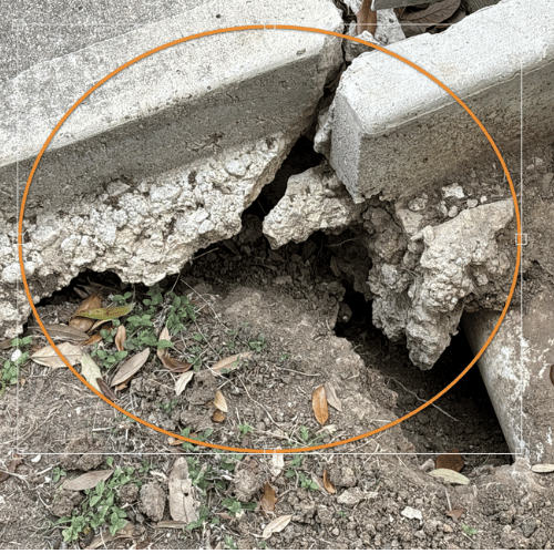 Cracked foundation on single family home in Pflugerville