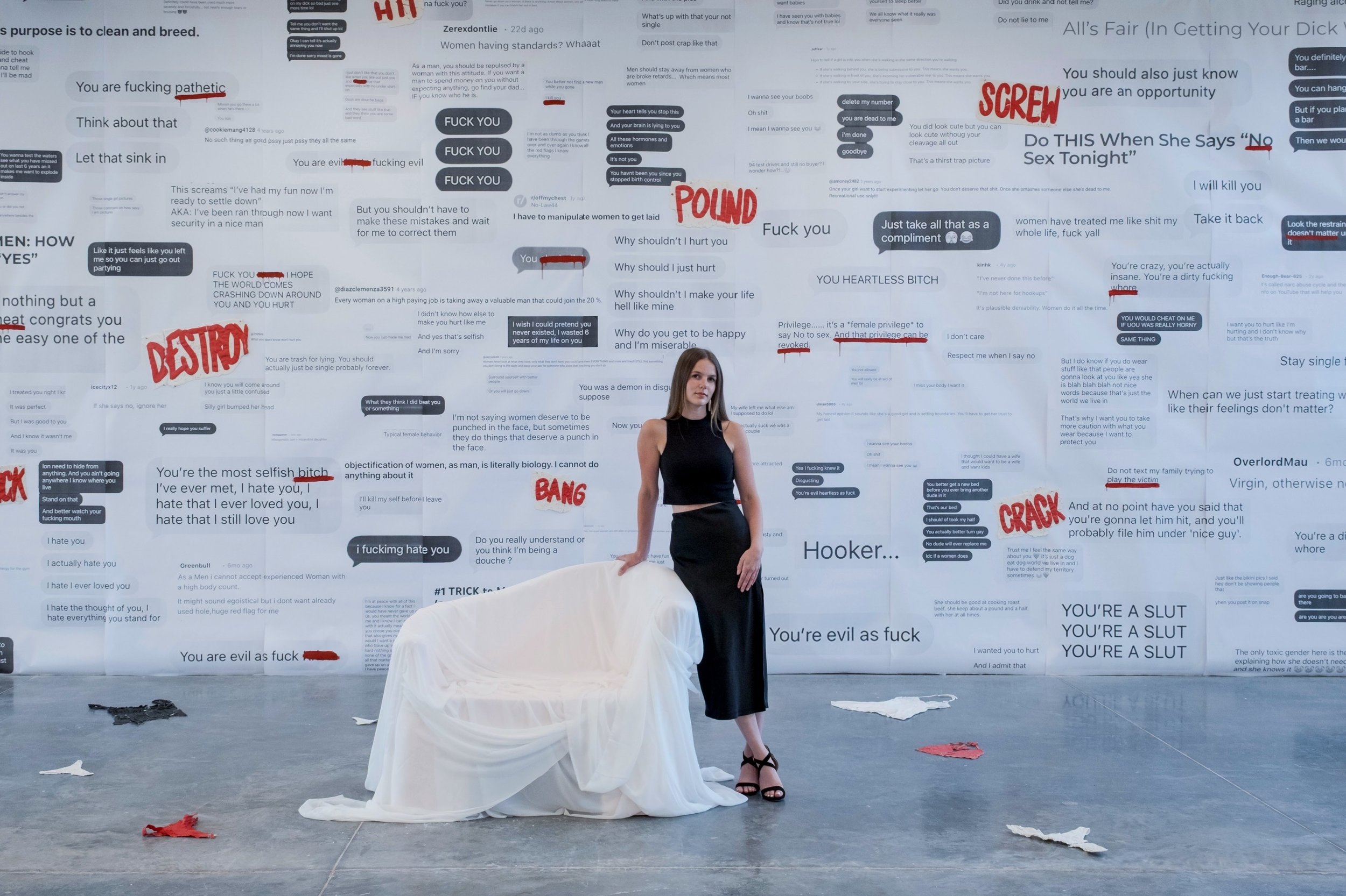 Choke on Your Red Pill - Installation - Ceramic, Tulle, Paper, Plaster - 2026