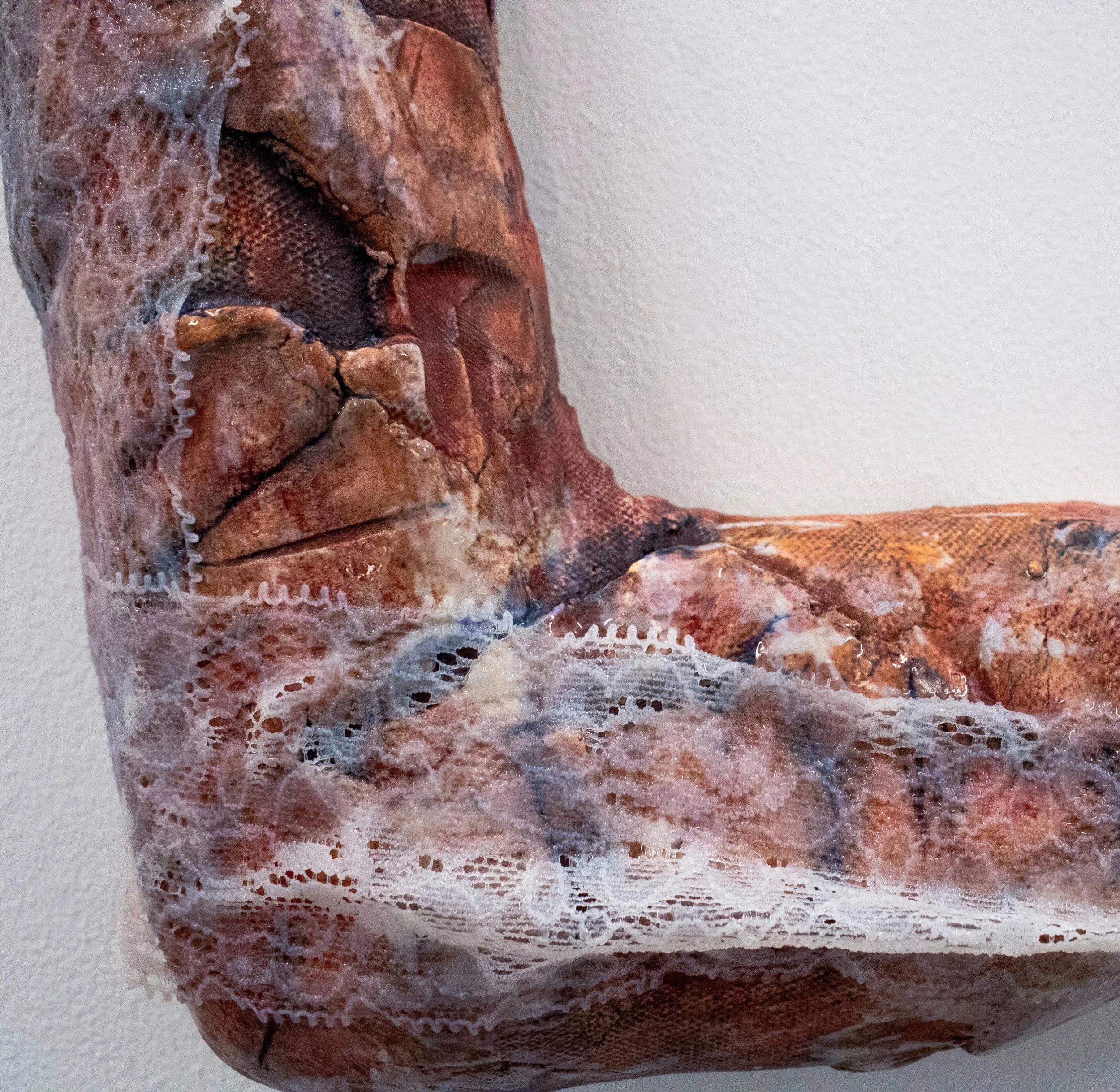 At Least I'm Pretty (Detail) - Stoneware, Lace - 2025