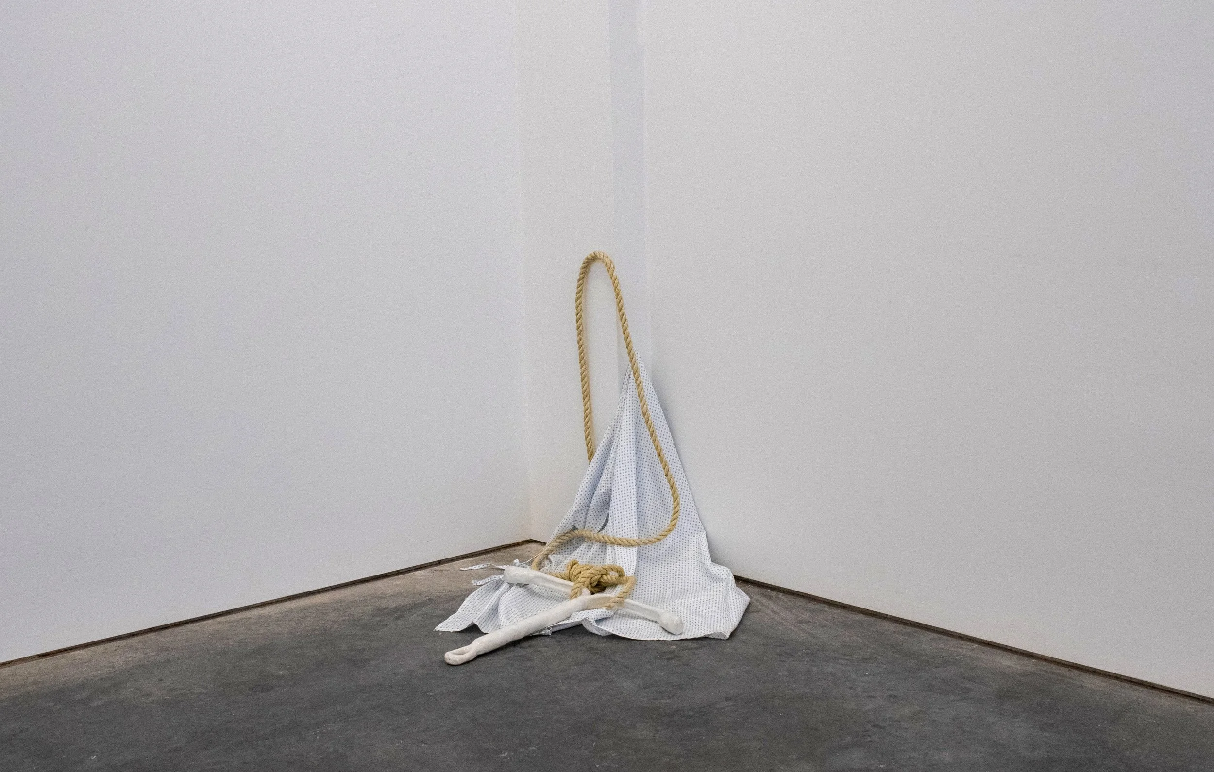 Take An Advil (detail) - Ceramic, Rope, Hospital Gown - 2025