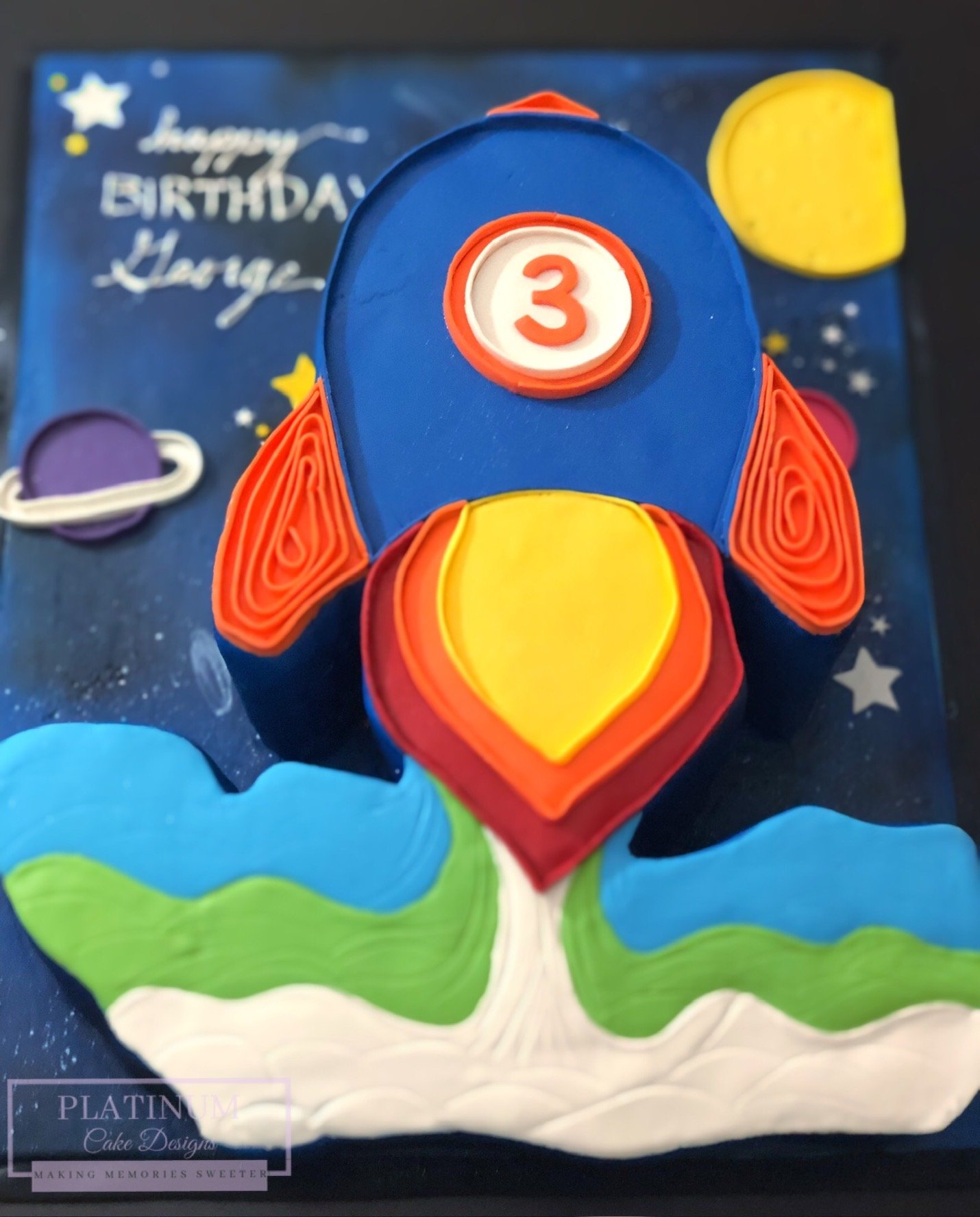 3rd birthday rocket ship sculpted cake 1.JPG