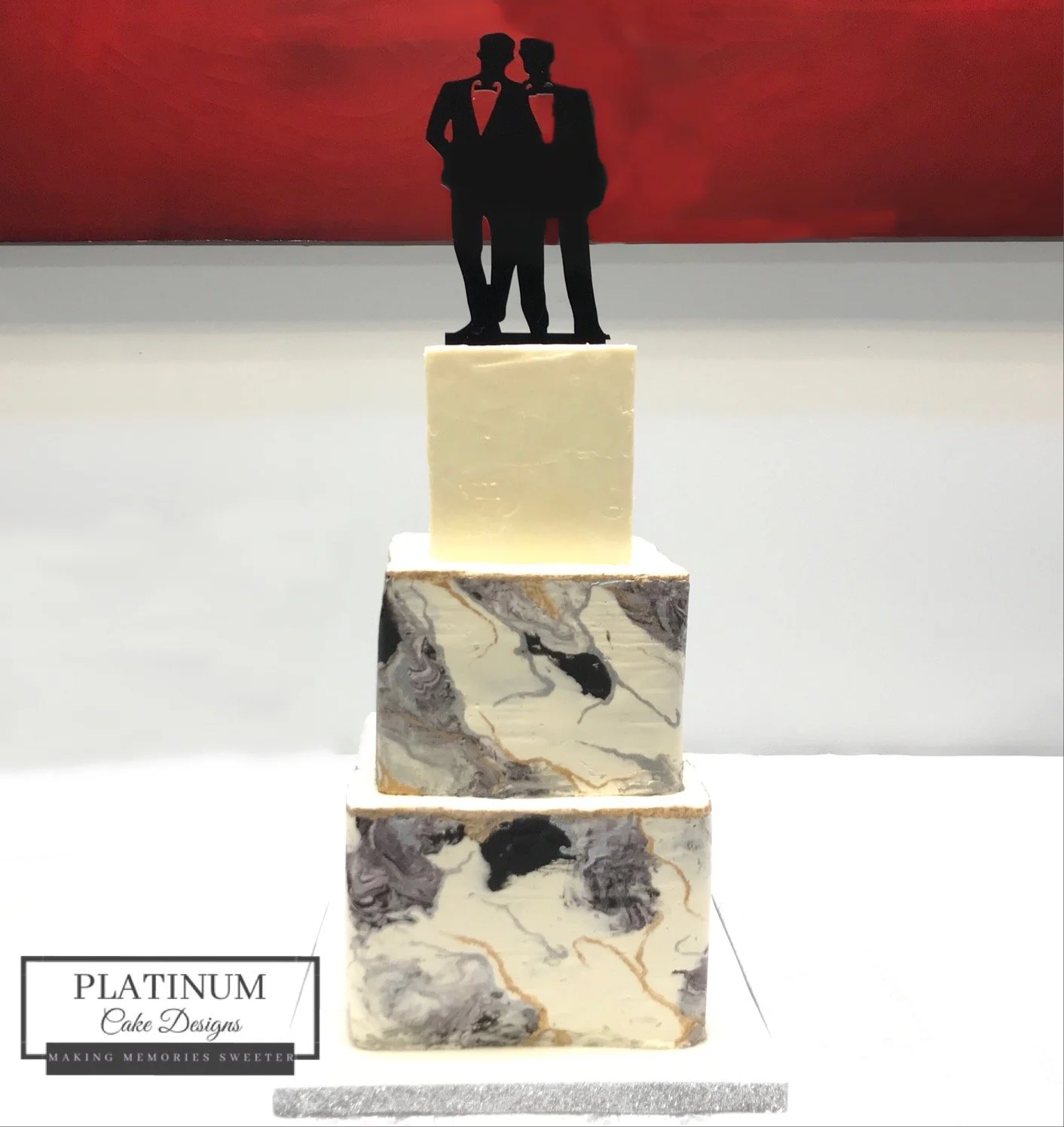 3-Tiered Marbled Wedding Cake with Topper.JPG