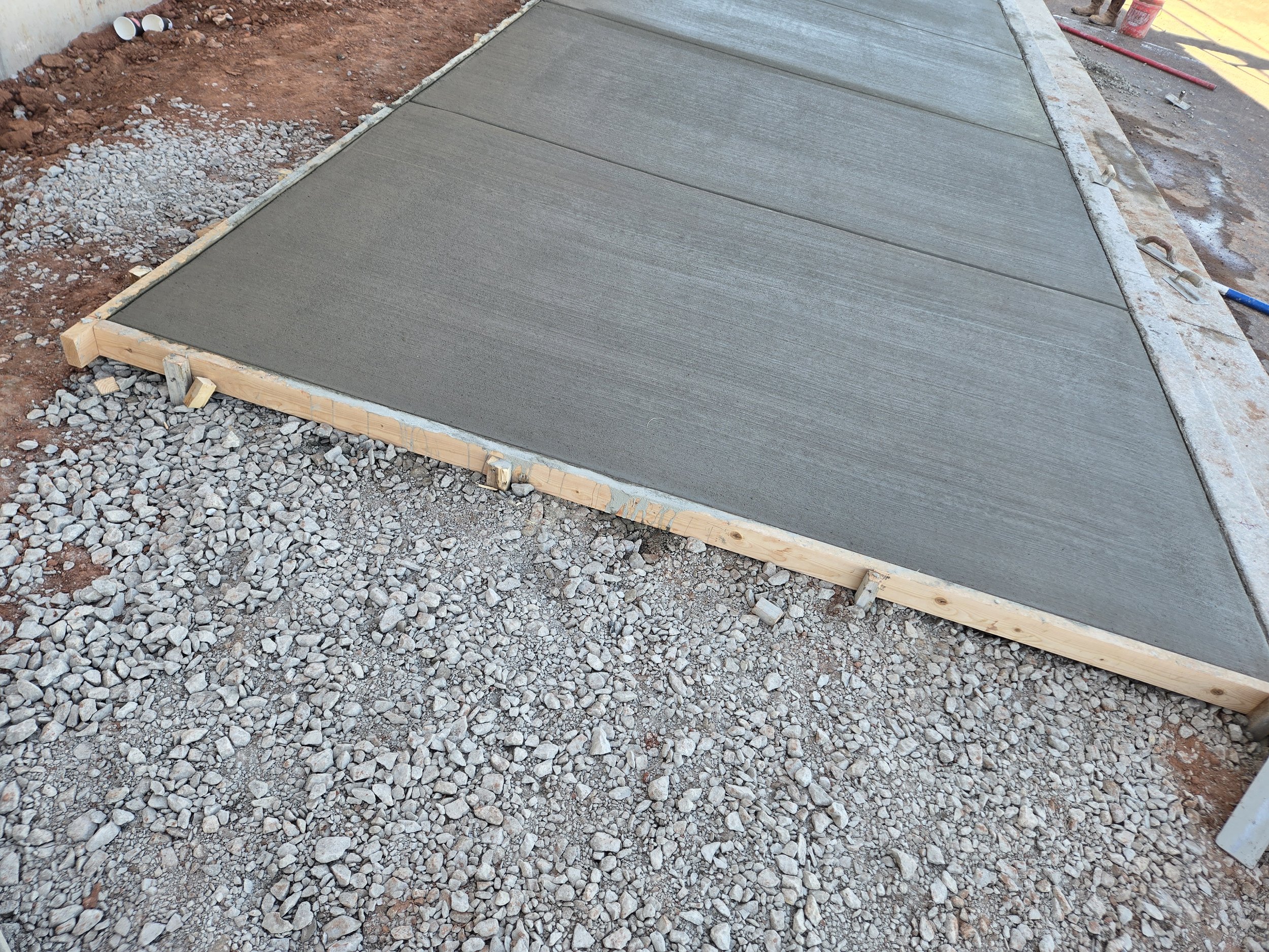 Freshly poured 12 foot wide sidewalk/walking trail near Welston Oklahoma