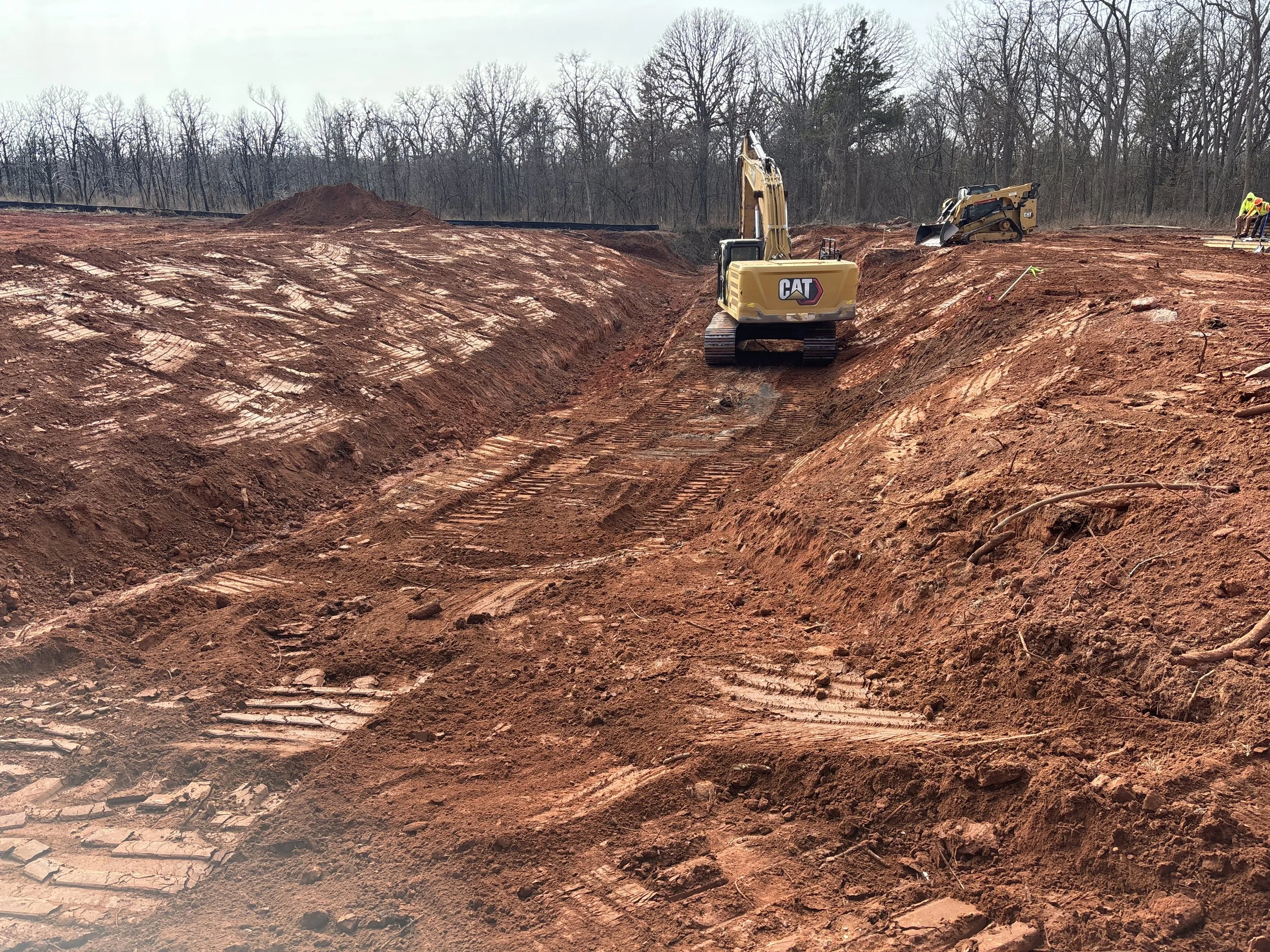 site preparation for a canal RCB box for allowing traffic to cross canal near El Reno Oklahoma