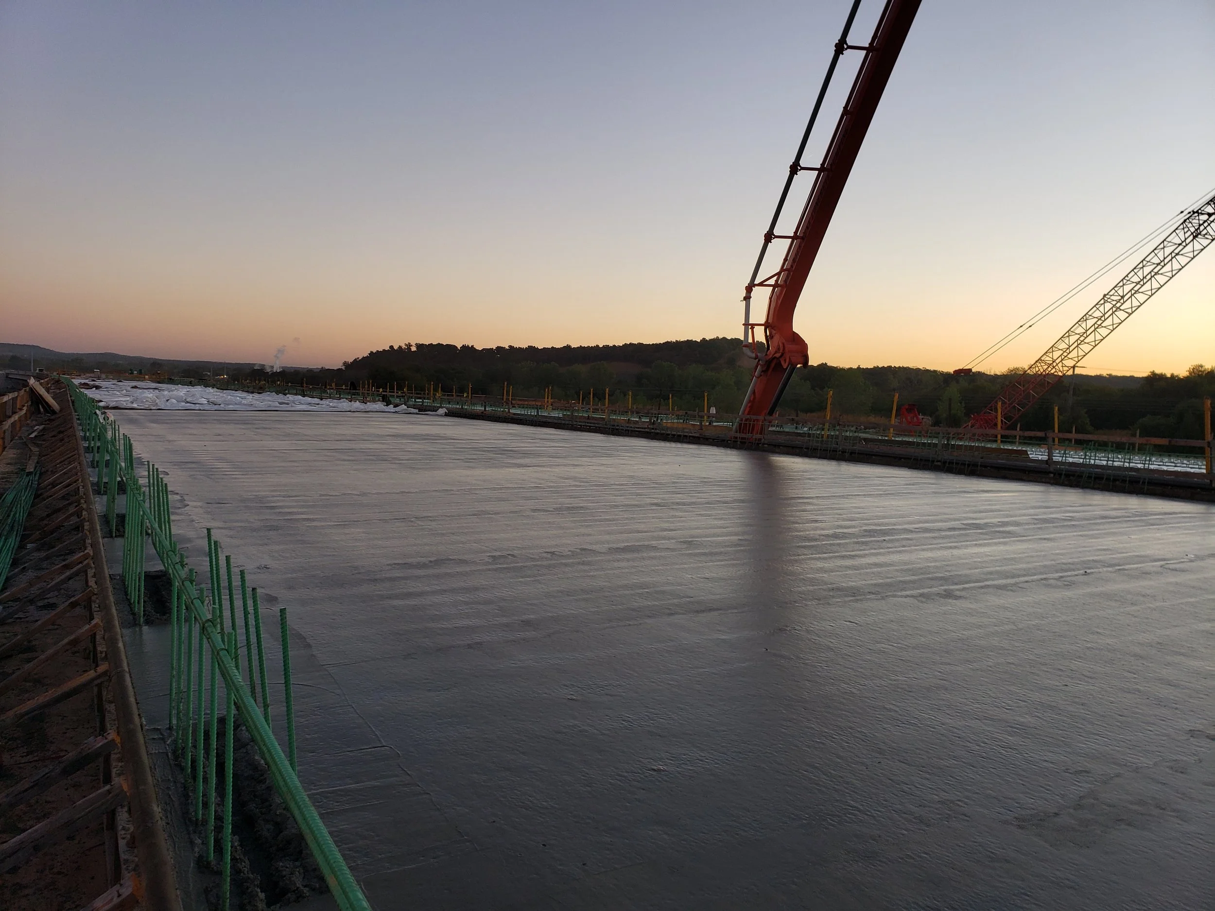 Bridge deck being poured in Tulsa for Gilcrease Expressway