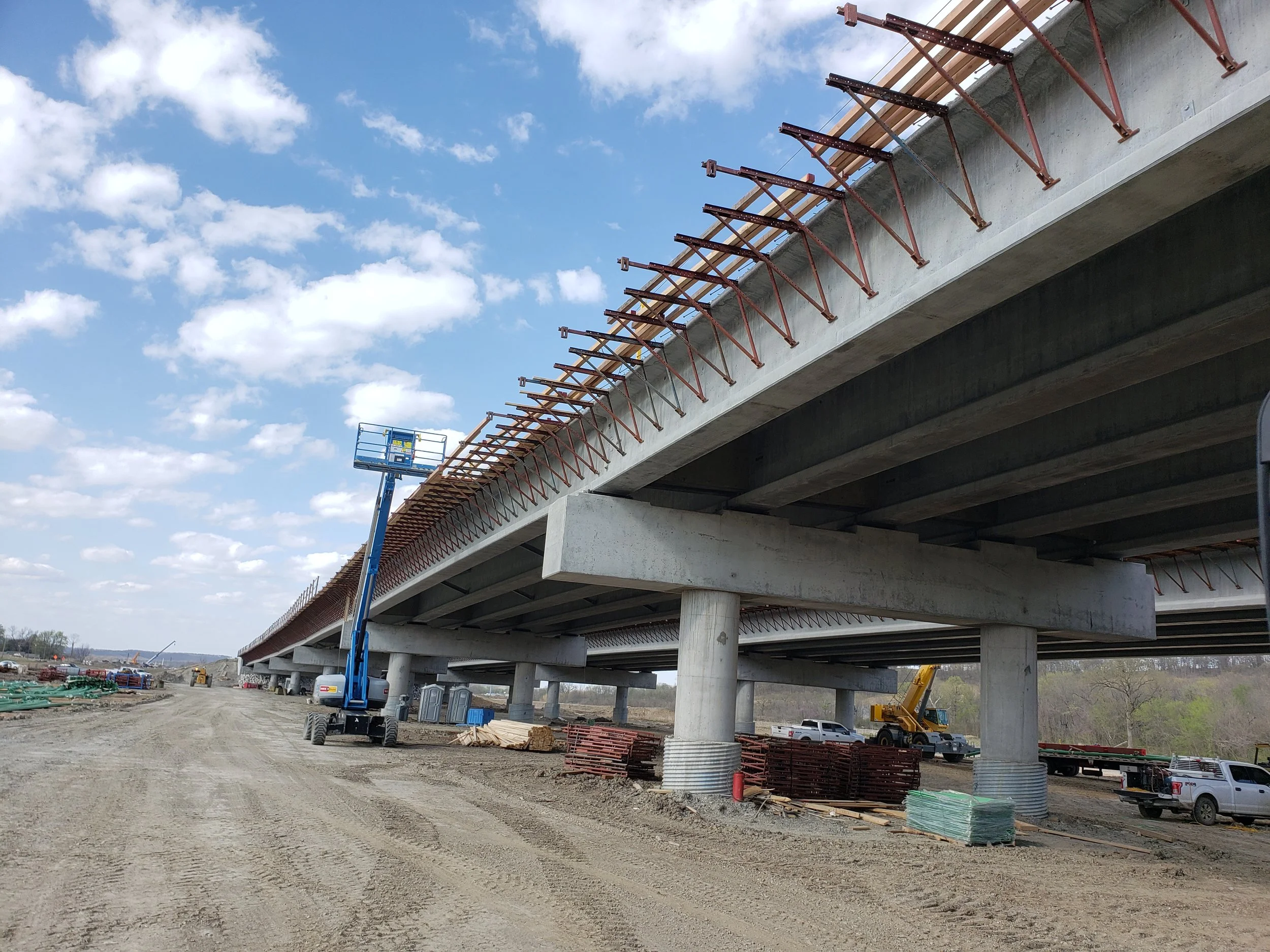 bridge overhang being placed