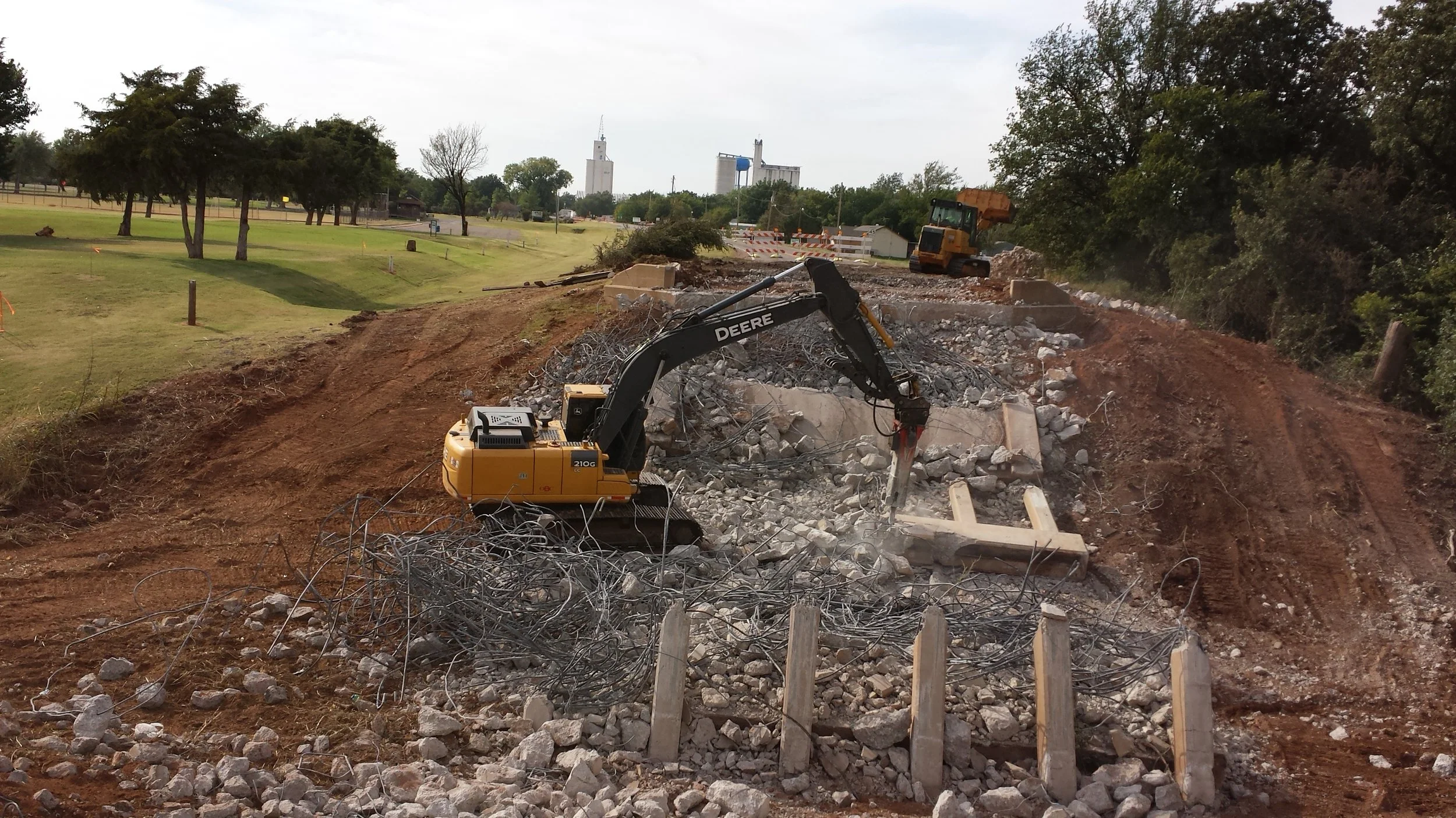 Demolition of bridge in Kingfisher Oklahoma