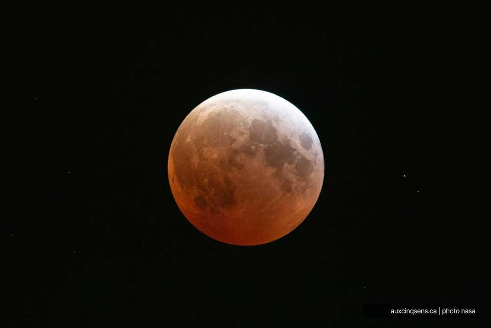 Eclipse de lune dans le ciel étoilé