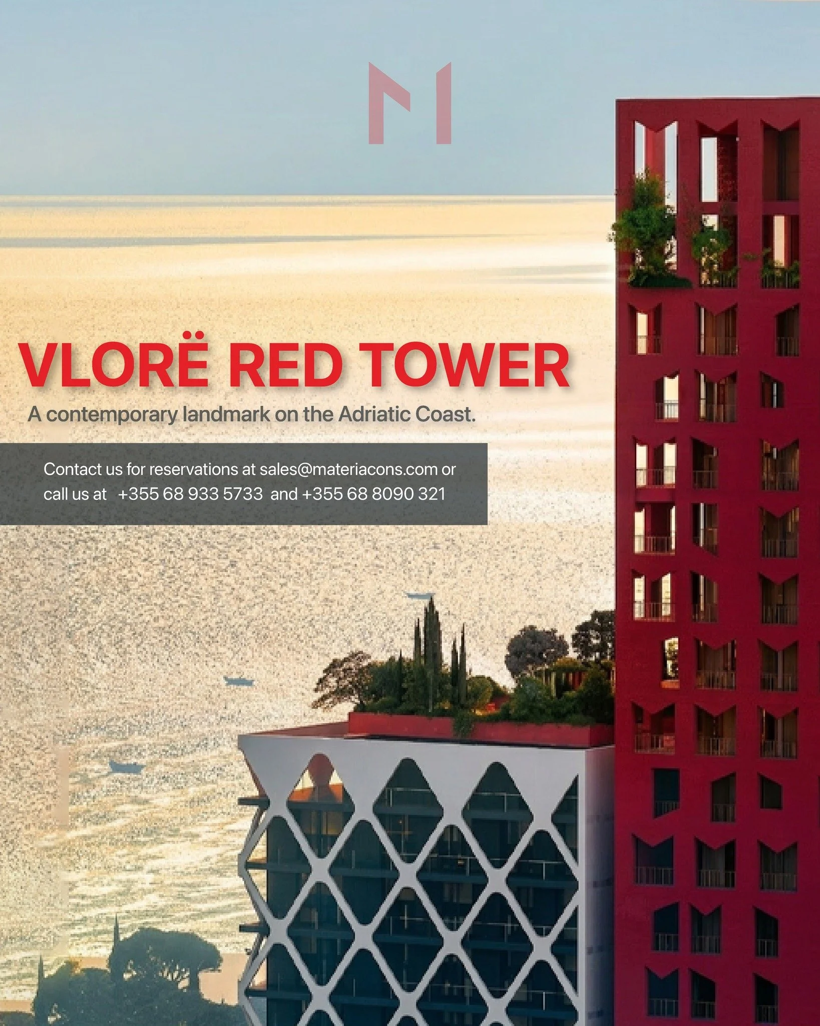 Arkitektur&euml; guximtare q&euml; takohet me jetes&euml;n moderne.
&Ccedil;do detaj i Vlor&euml; Red Tower &euml;sht&euml; projektuar p&euml;r t&euml; sjell&euml; pamje t&euml; hapura drejt Adriatikut dhe nj&euml; eksperienc&euml; unike banimi n&eum