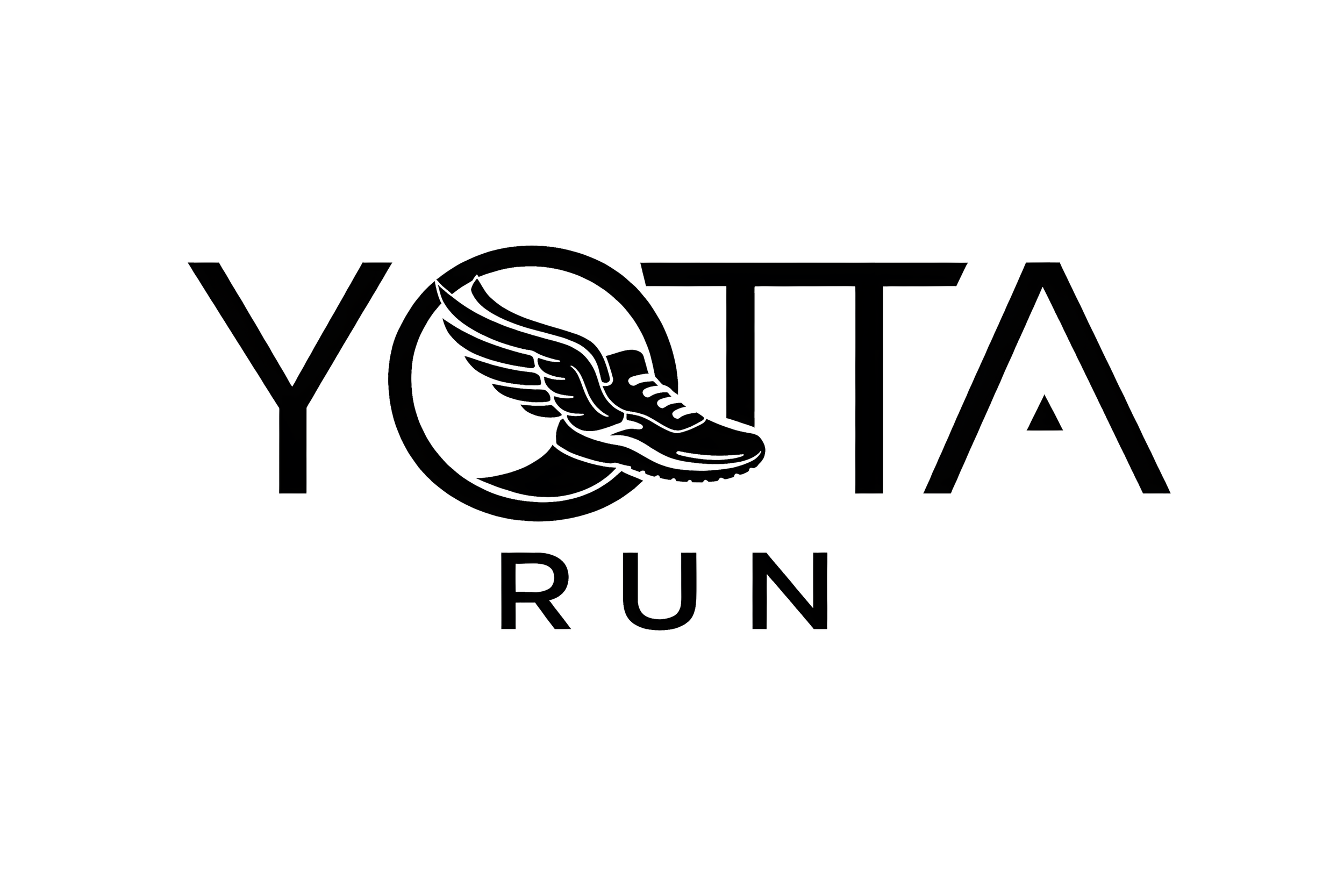 The logo for YOTA Run featuring the word 'YOTA' with a sneaker wing inside the letter 'O' and the word 'RUN' below.