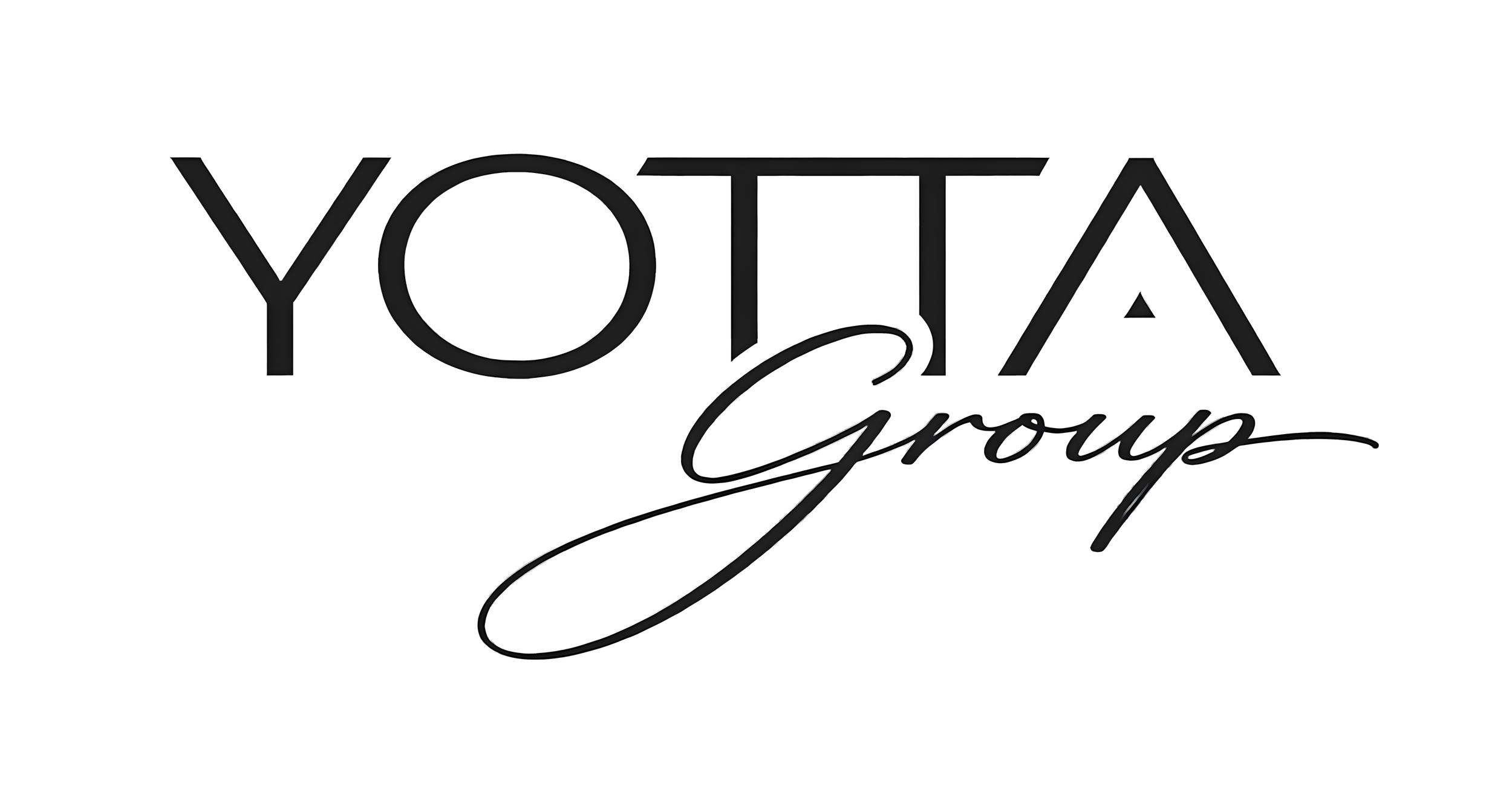 Logo for YOTTA Group with stylized text in black.