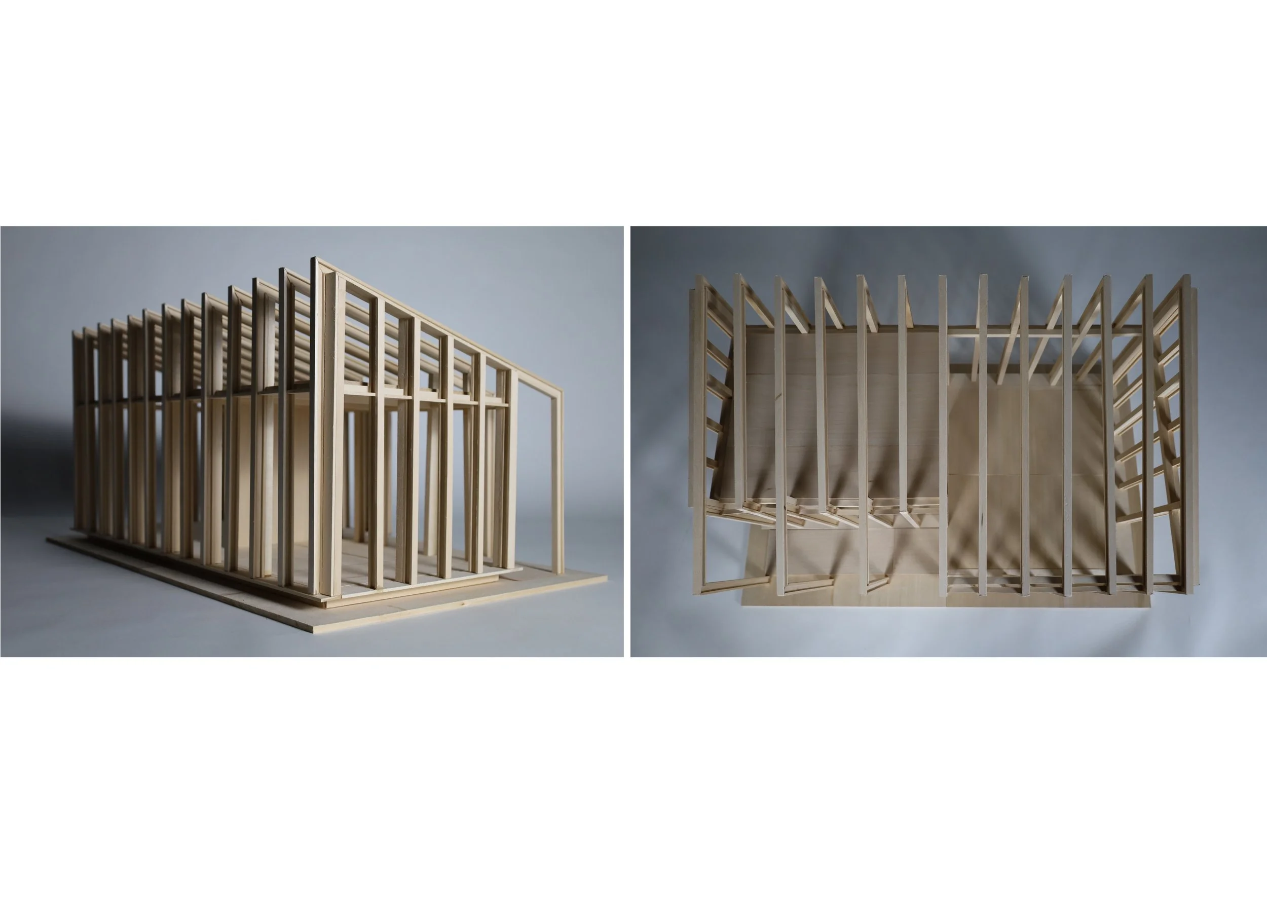 ReRoot's kit-of-parts modular frame includes a raised floor to prevent against ground borne disease, a ramped entry for accessibility, and a recessed front door for privacy and security. High level openings provide natural light penetration, while a